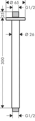 Hansgrohe Vernis Blend Deckenanschluss 30 cm, Chrom Hansgrohe Vernis Blend Deckenanschluss 30 cm, Chrom