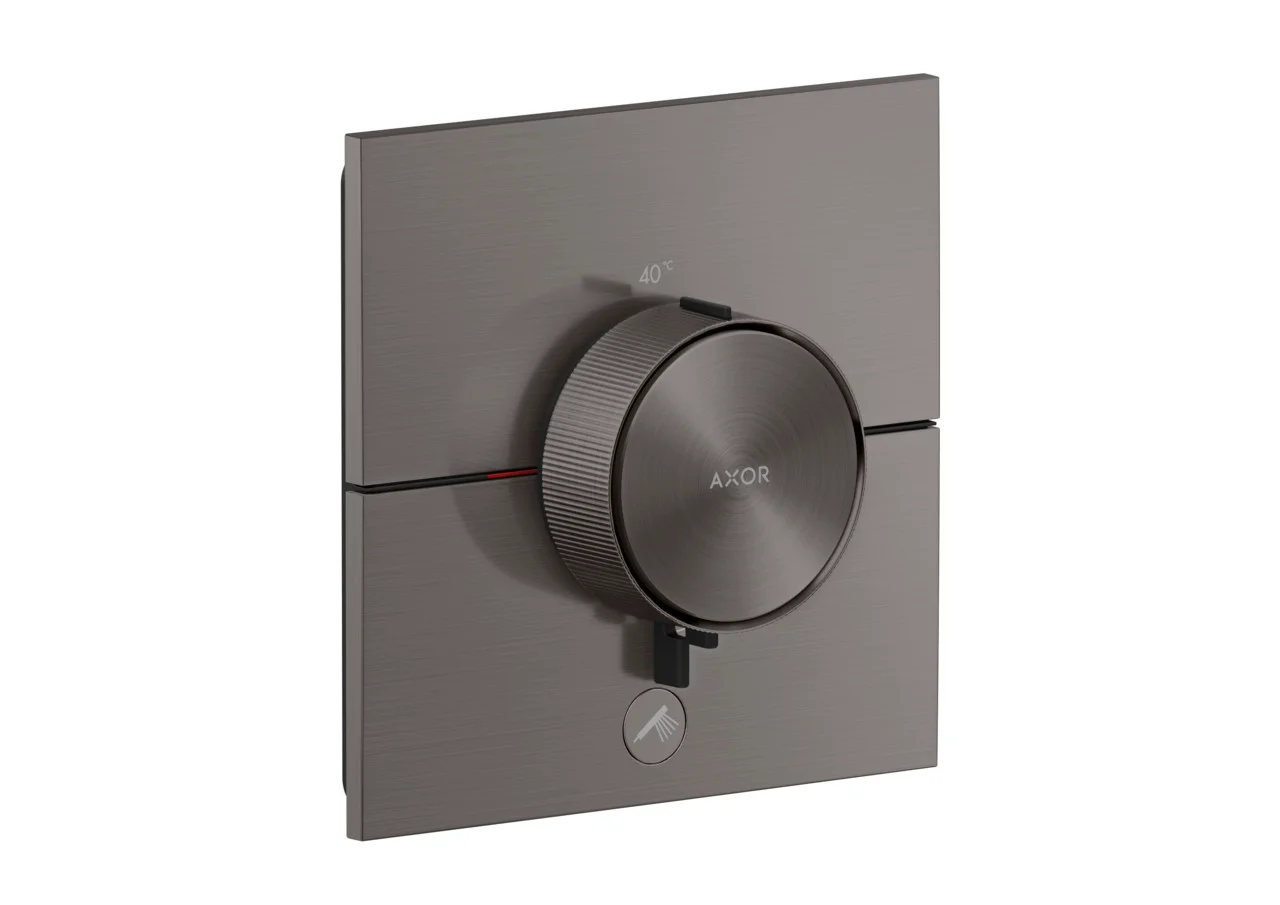 Hansgrohe AXOR ShowerSelect ID Thermostat HighFlow Unterputz eckig Brushed Black Chrome 1 Verbraucher + zusätzlicher Abgang, 32,8 l/min, 1-10 bar, flache Rosette, einfache Installation