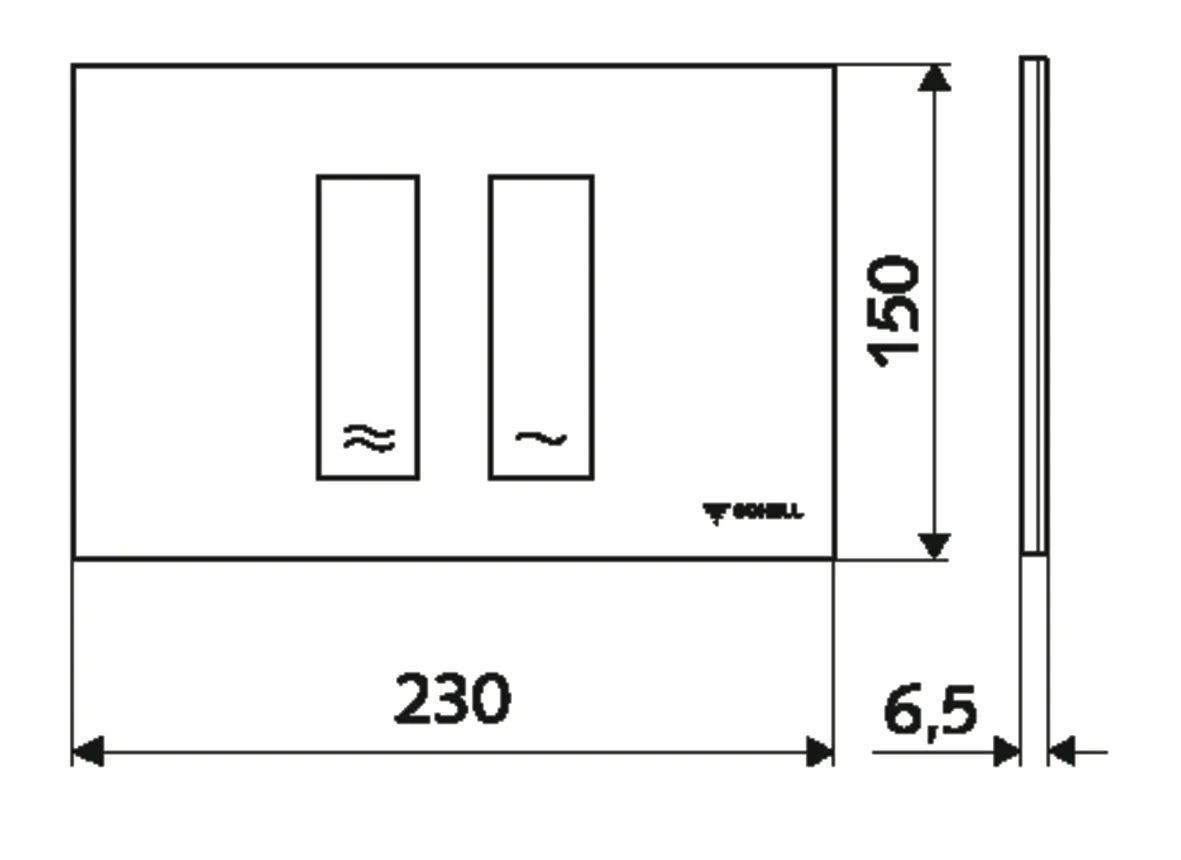 WC-Betätigungsplatte MONTUS TOWER, Frontplatte chrom WC-Betätigungsplatte MONTUS TOWER, Frontplatte chrom