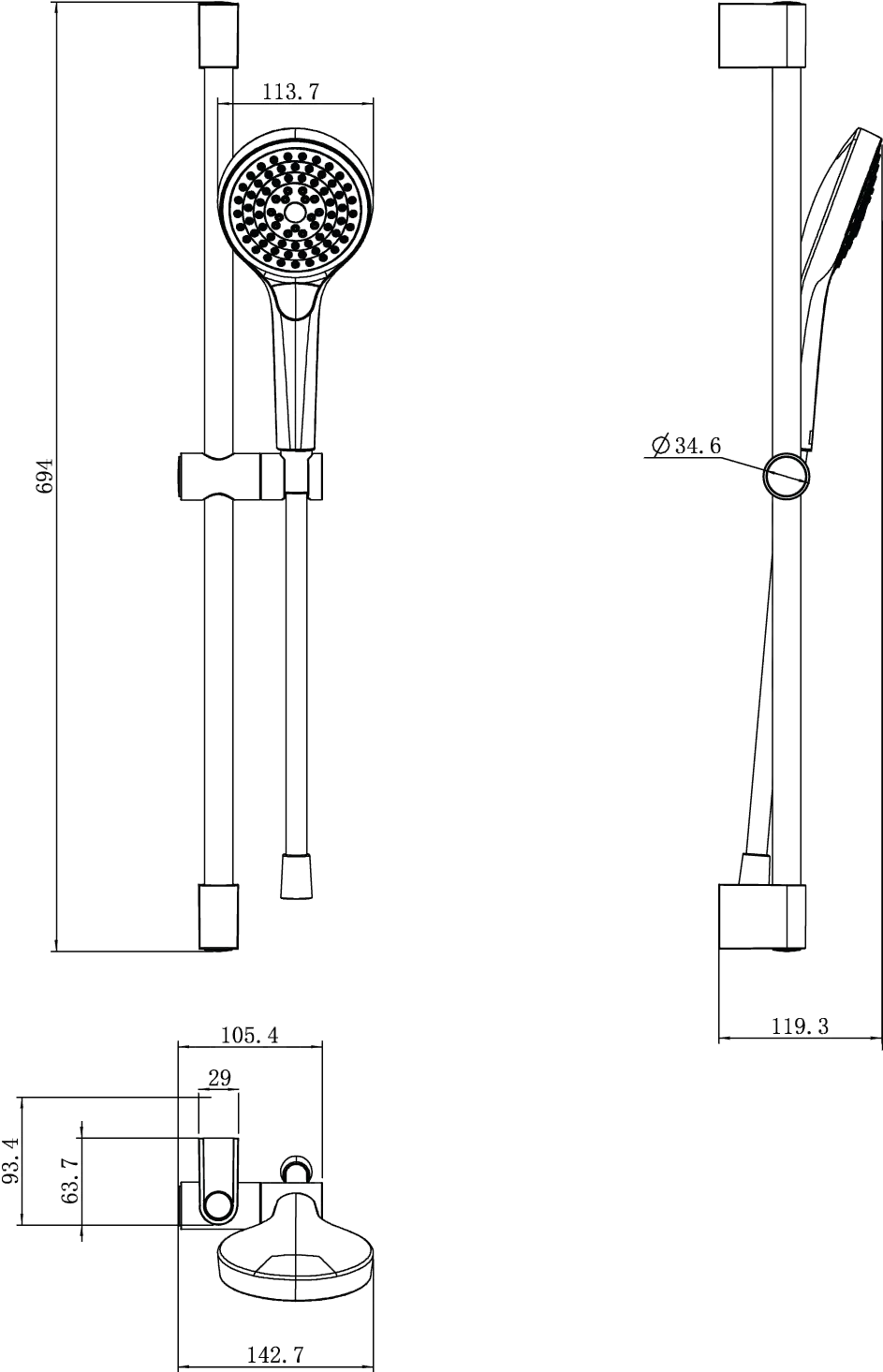 Villeroy & Boch Duschgarnitur „Verve Showers“ mit drei Strahlarten in chrom Villeroy & Boch Duschgarnitur „Verve Showers“ mit drei Strahlarten in chrom