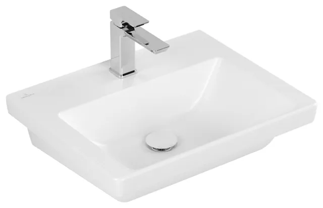 Villeroy & Boch Wandwaschtisch „Subway 3.0“ 550 × 440 × 165 mm, ohne Hahnlochbohrung, Hahnlochposition mittig in Stone White Villeroy & Boch Wandwaschtisch „Subway 3.0“ 550 × 440 × 165 mm, ohne Hahnlochbohrung, Hahnlochposition mittig in Stone White