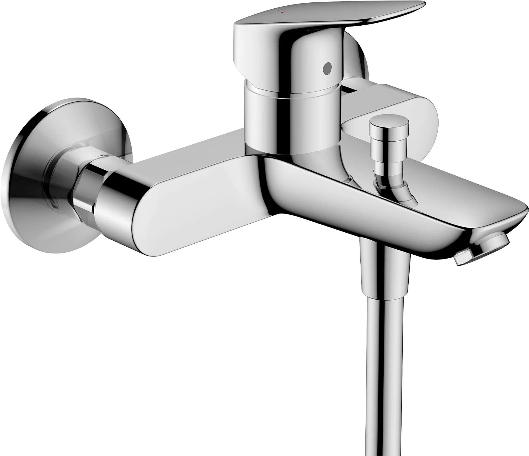 Hansgrohe Logis Einhebel-Wannenmischer Aufputz Chrom, Ausladung 194 mm, Stichmaß 150 ± 12 mm, Normalstrahl, max. Durchfluss 20 l/min
