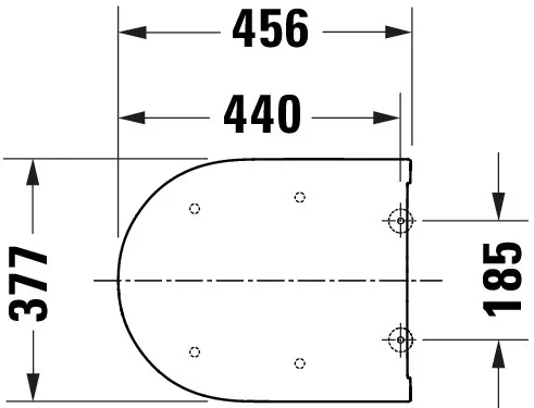 Duravit Univ.WC-Sitz D-shaped Tief 455mm Ülap Absenkaut. abnehmb. Scharn. Edelst. We