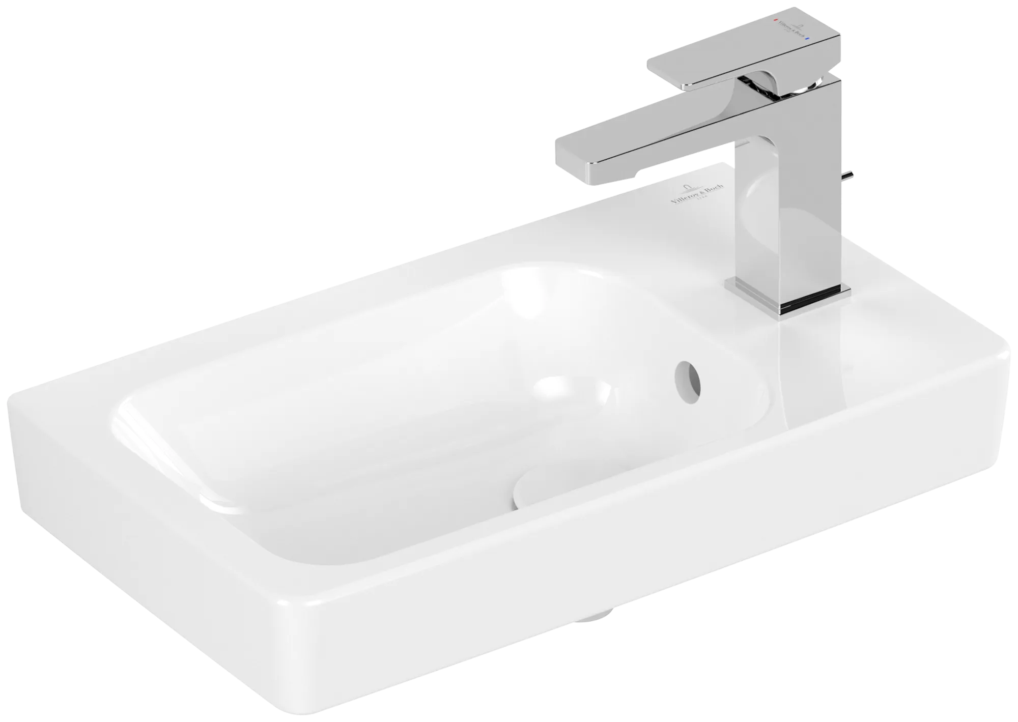 Villeroy & Boch Handwaschbecken Architectura, 480x275x135mm, weiß Alpin, glänzend, mit Überlauf, für 1-Loch-Armatur
