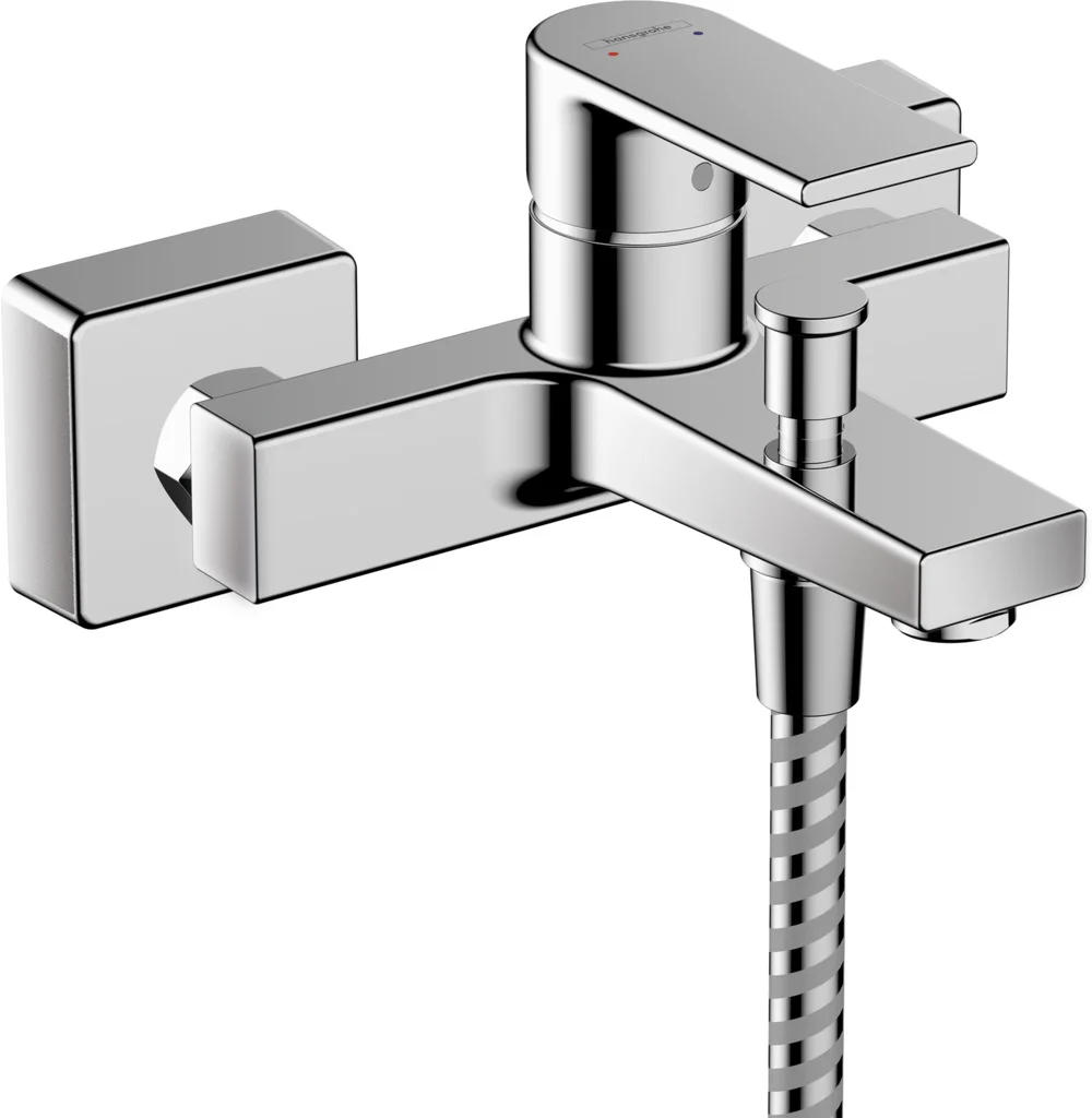 Hansgrohe Vernis Shape Einhebel-Wannenmischer Aufputz, Chrom, Ausladung 166 mm, Stichmaß 150 ± 12 mm Hansgrohe Vernis Shape Einhebel-Wannenmischer Aufputz, Chrom, Ausladung 166 mm, Stichmaß 150 ± 12 mm