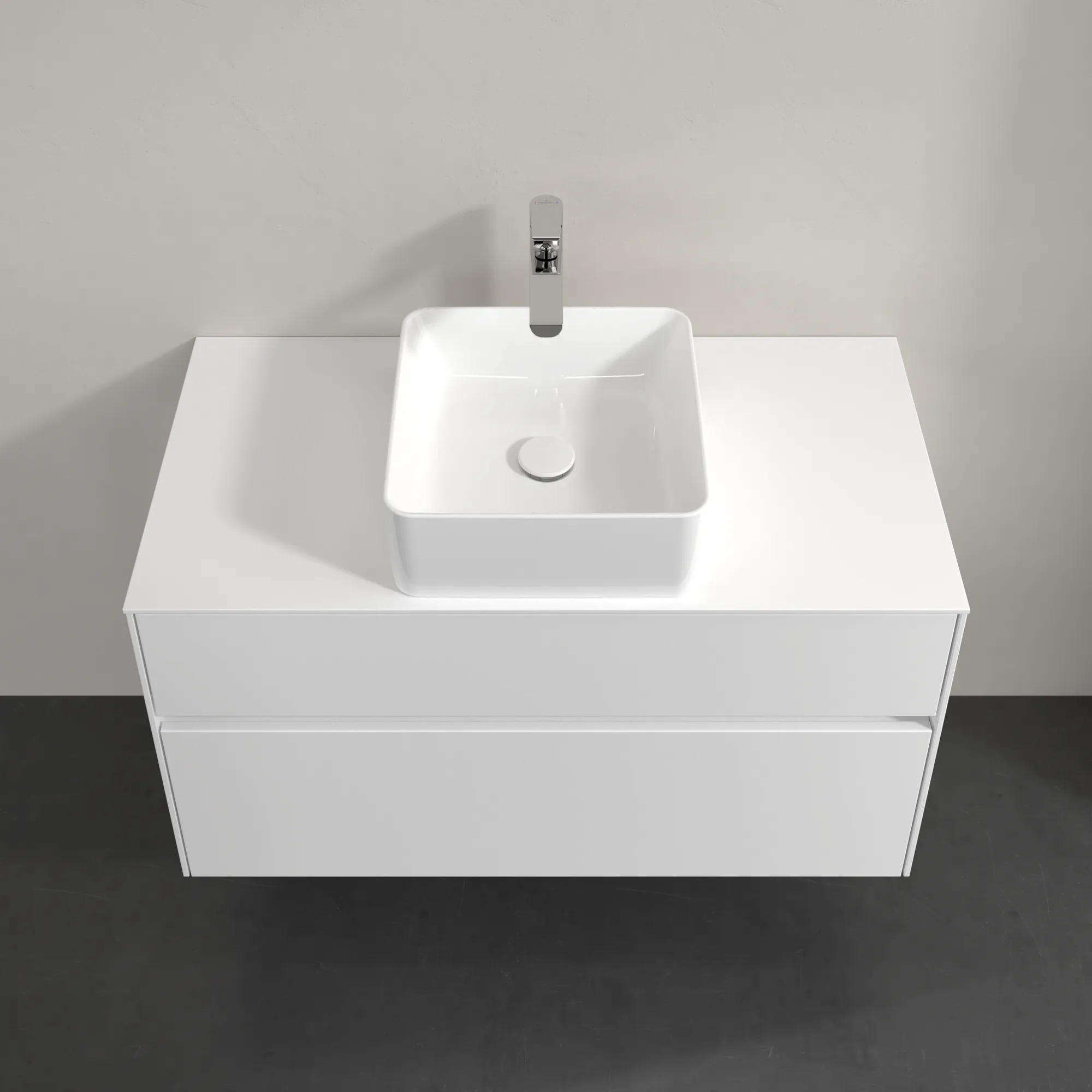 Villeroy & Boch Waschtischunterschrank „Collaro“ 1000 × 548 × 500 mm Glossy White, ohne Beleuchtung, für Becken mittig
