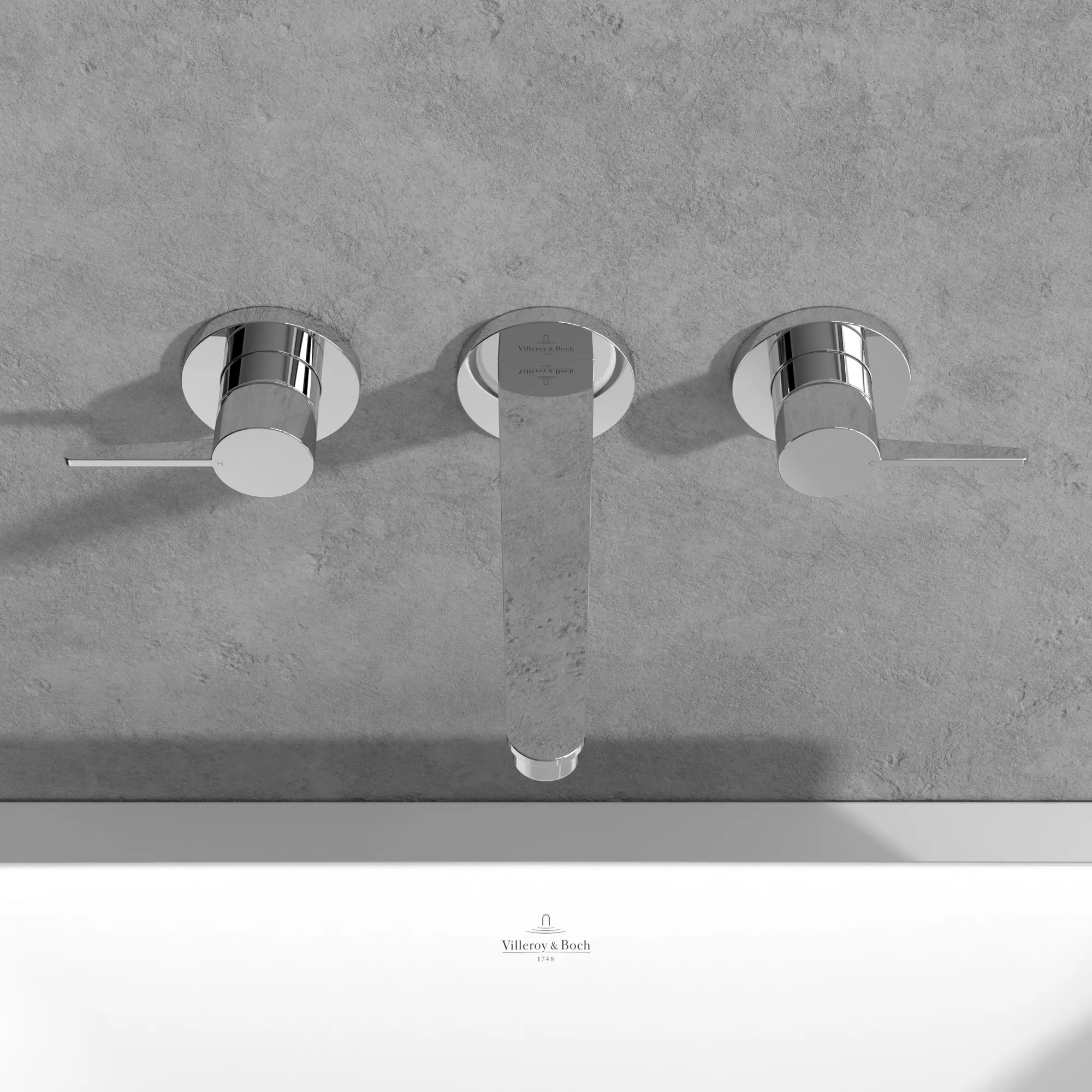 Zweihand-Unterputz-Armatur „Conum“ 18,9 cm Ausladung 205 mm in Chrom Zweihand-Unterputz-Armatur „Conum“ 18,9 cm Ausladung 205 mm in Chrom