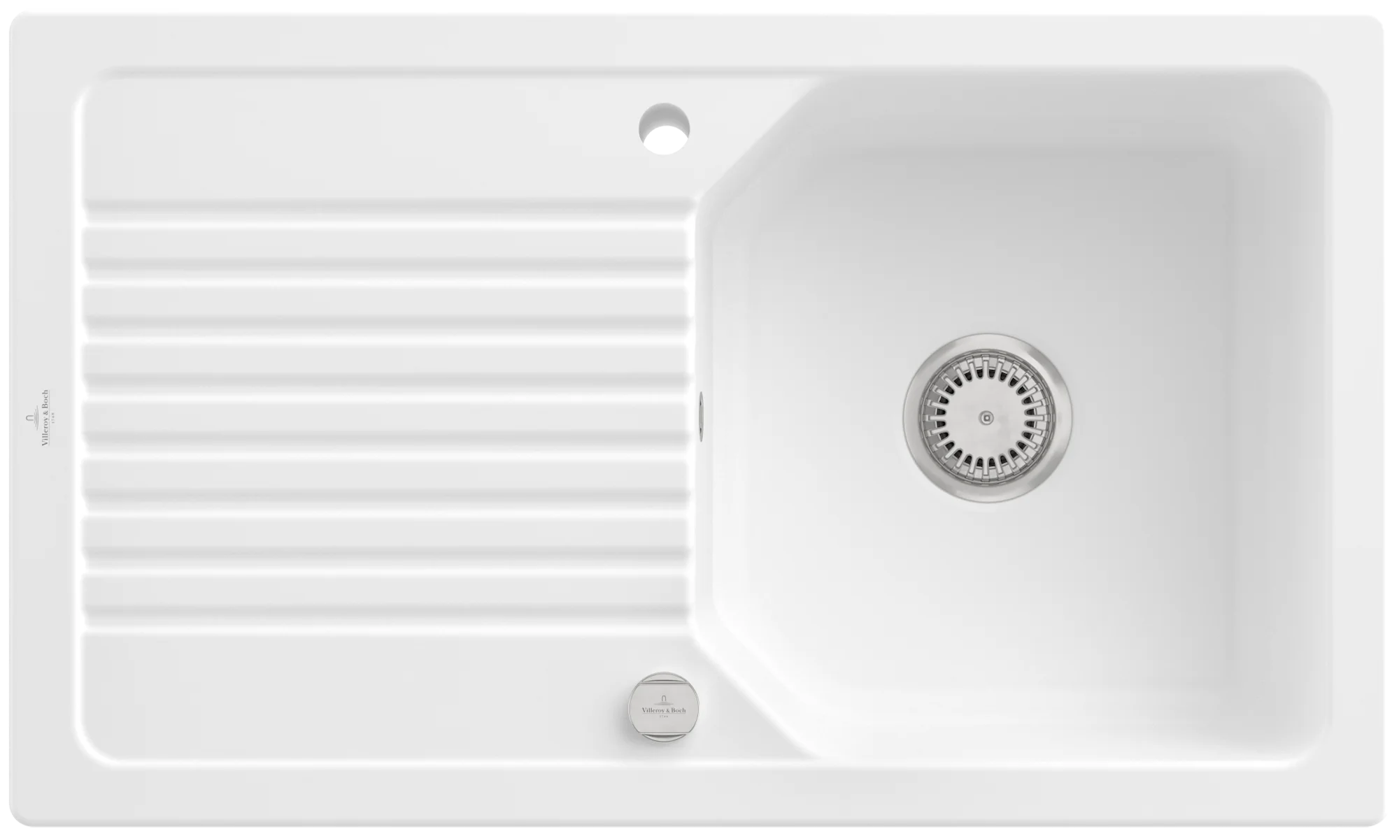 Villeroy & Boch Linara Einbauspüle 860x510 mm, Stone White CeramicPlus, TitanCeram, Excenterbetätigung, 200 mm Höhe Villeroy & Boch Linara Einbauspüle 860x510 mm, Stone White CeramicPlus, TitanCeram, Excenterbetätigung, 200 mm Höhe