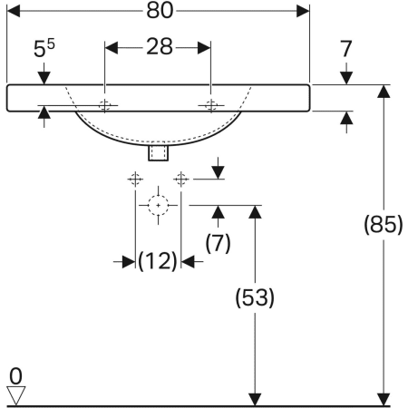 Wandwaschtisch mit Ablagefläche „Preciosa“, rechteckig 80 × 55 cm in weiß alpin Wandwaschtisch mit Ablagefläche „Preciosa“, rechteckig 80 × 55 cm in weiß alpin