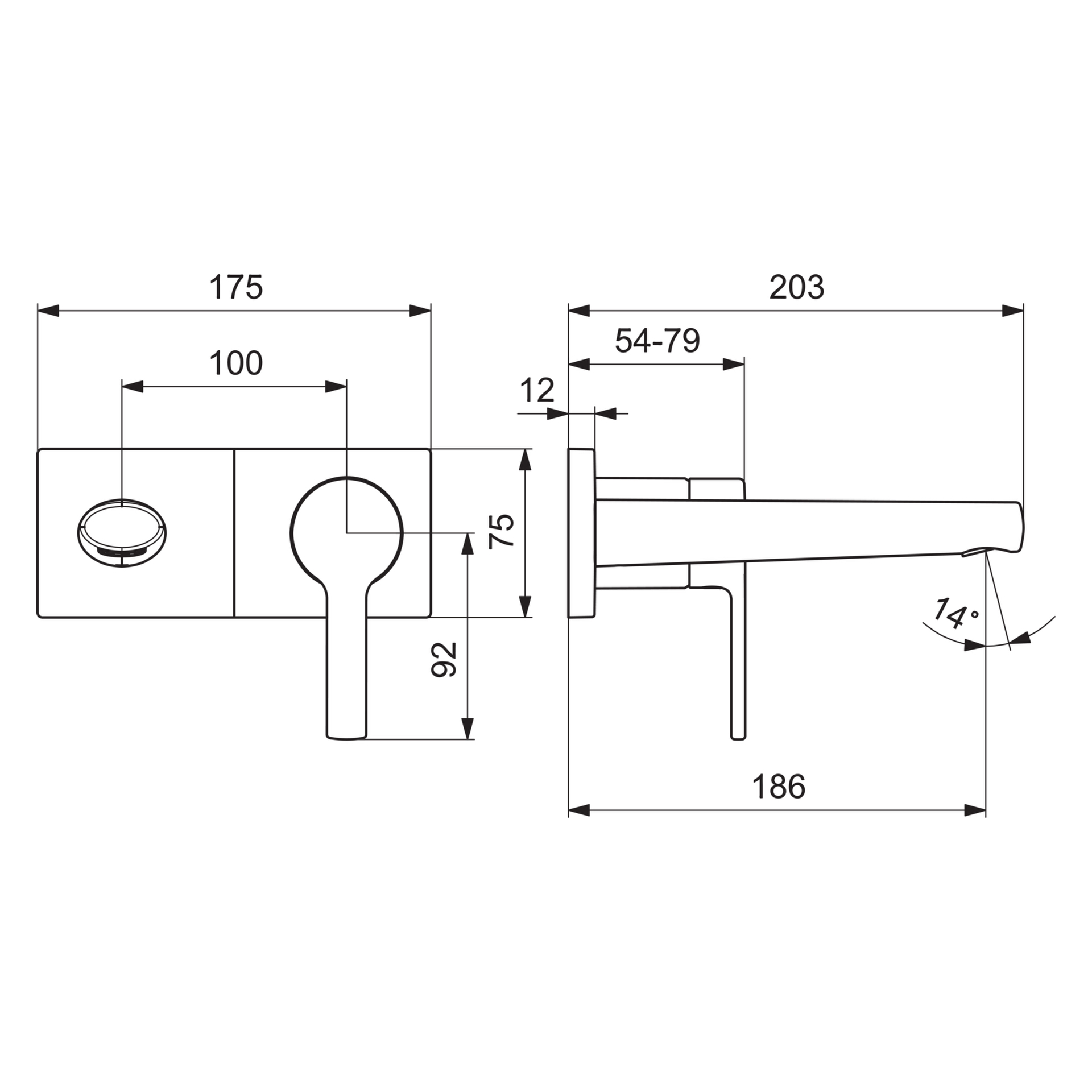 HA Einhebelmischer Fertigmontageset für Waschtischbatterie HANSARONDA 4488 Rosette eckig Ausladung 186 mm DN 15 Chrom