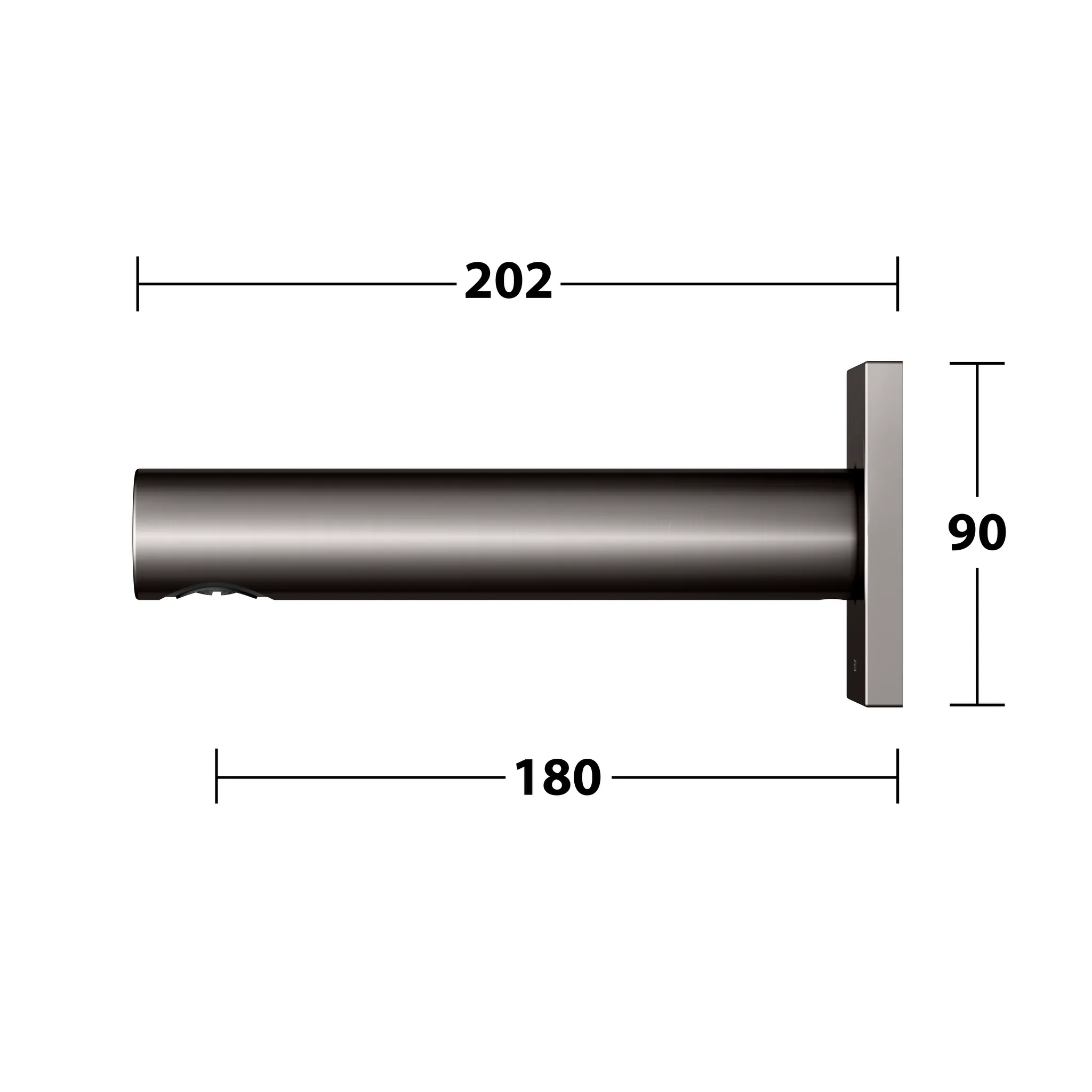 IXMO Wanneneinlauf DN15 Ausladung 180 mm Titanschwarz gebürstet