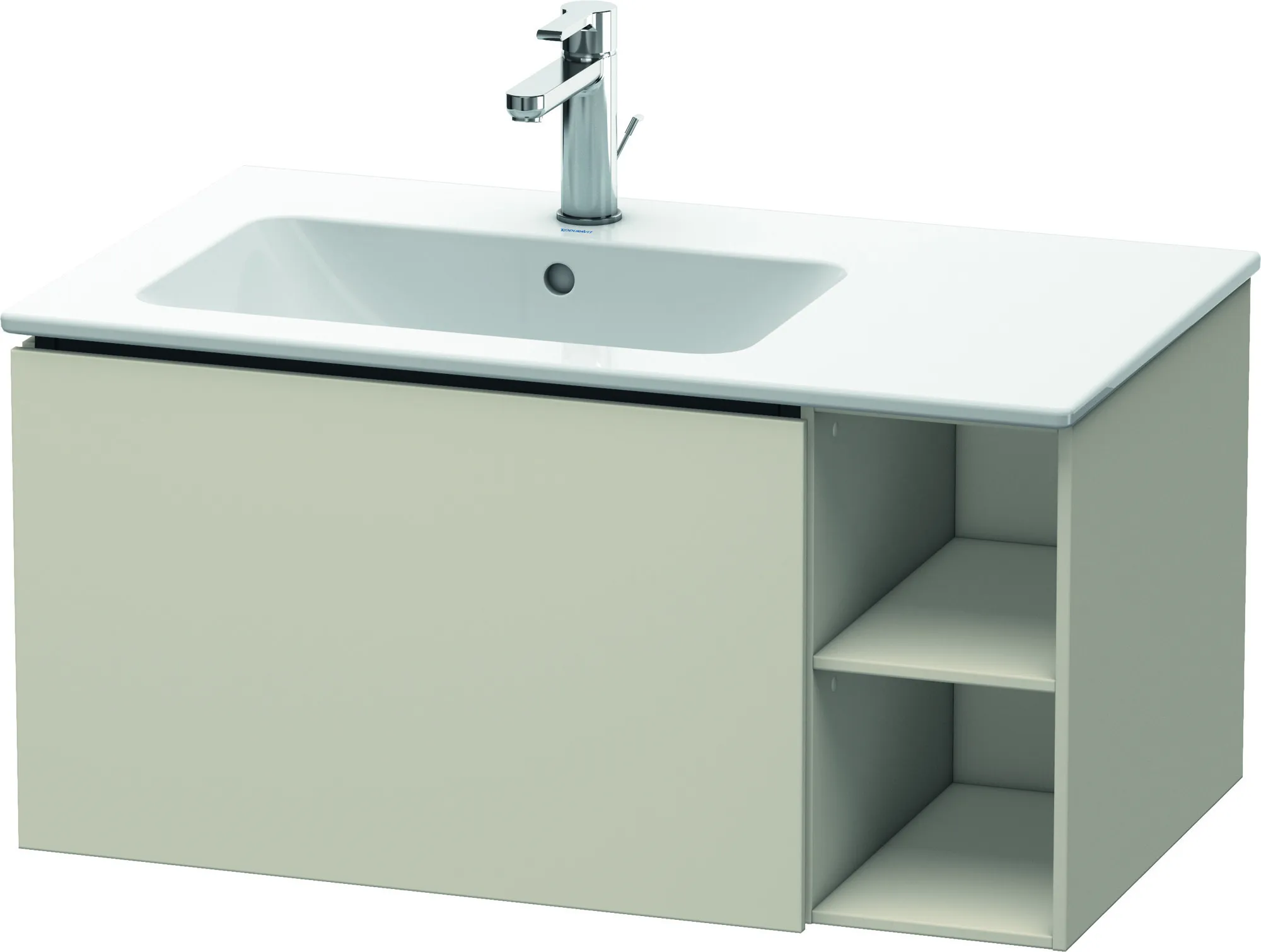 Duravit Waschtischunterschrank wandhängend „L-Cube“ 82 × 40 × 48,1 cm Taupe Matt