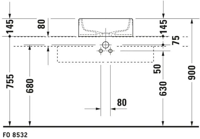 Aufsatzwaschtisch „Starck 1“, ohne Überlauf