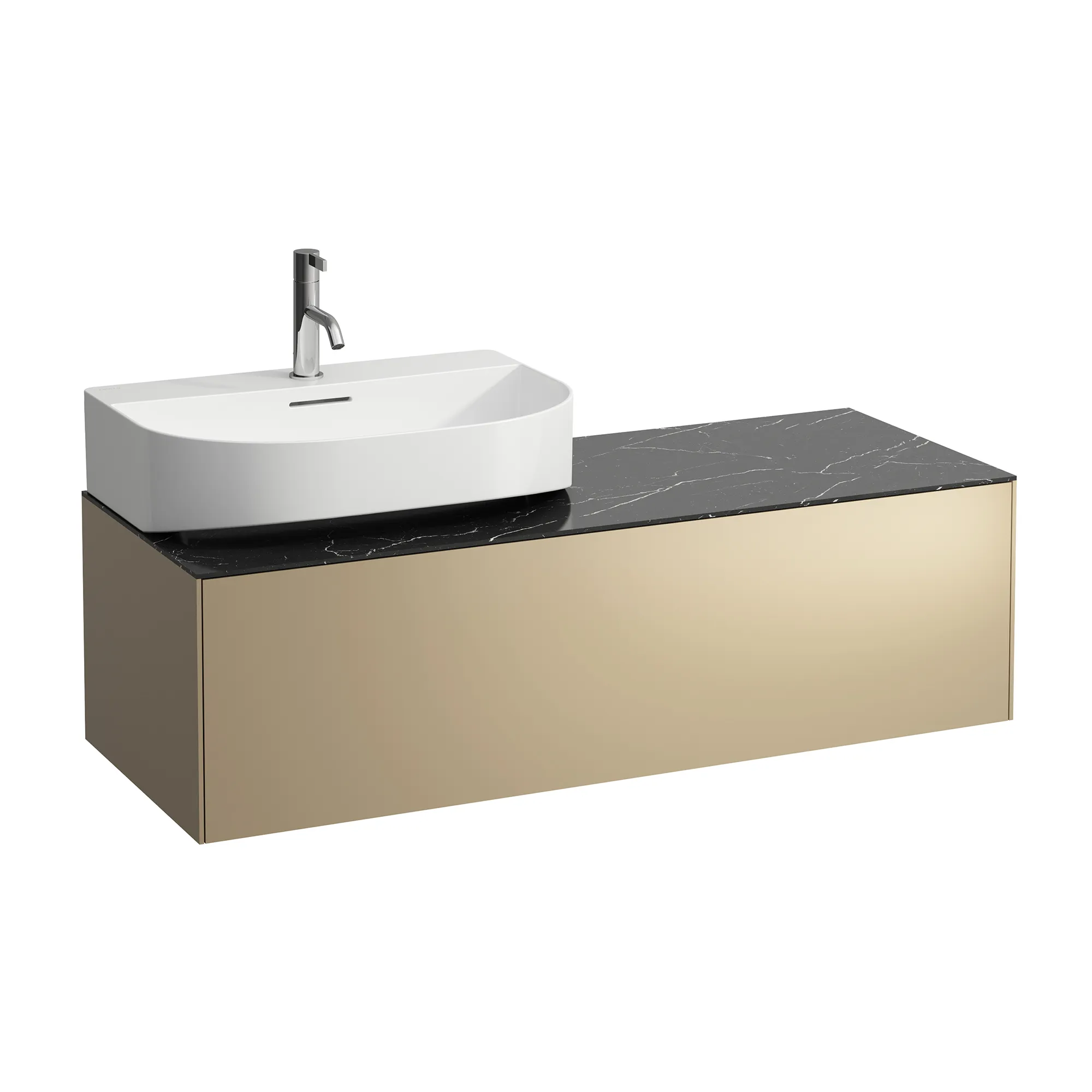 Laufen Waschtischunterbau „SONAR“ 1177 × 341 × 457 mm Gold, links Laufen Waschtischunterbau „SONAR“ 1177 × 341 × 457 mm Gold, links