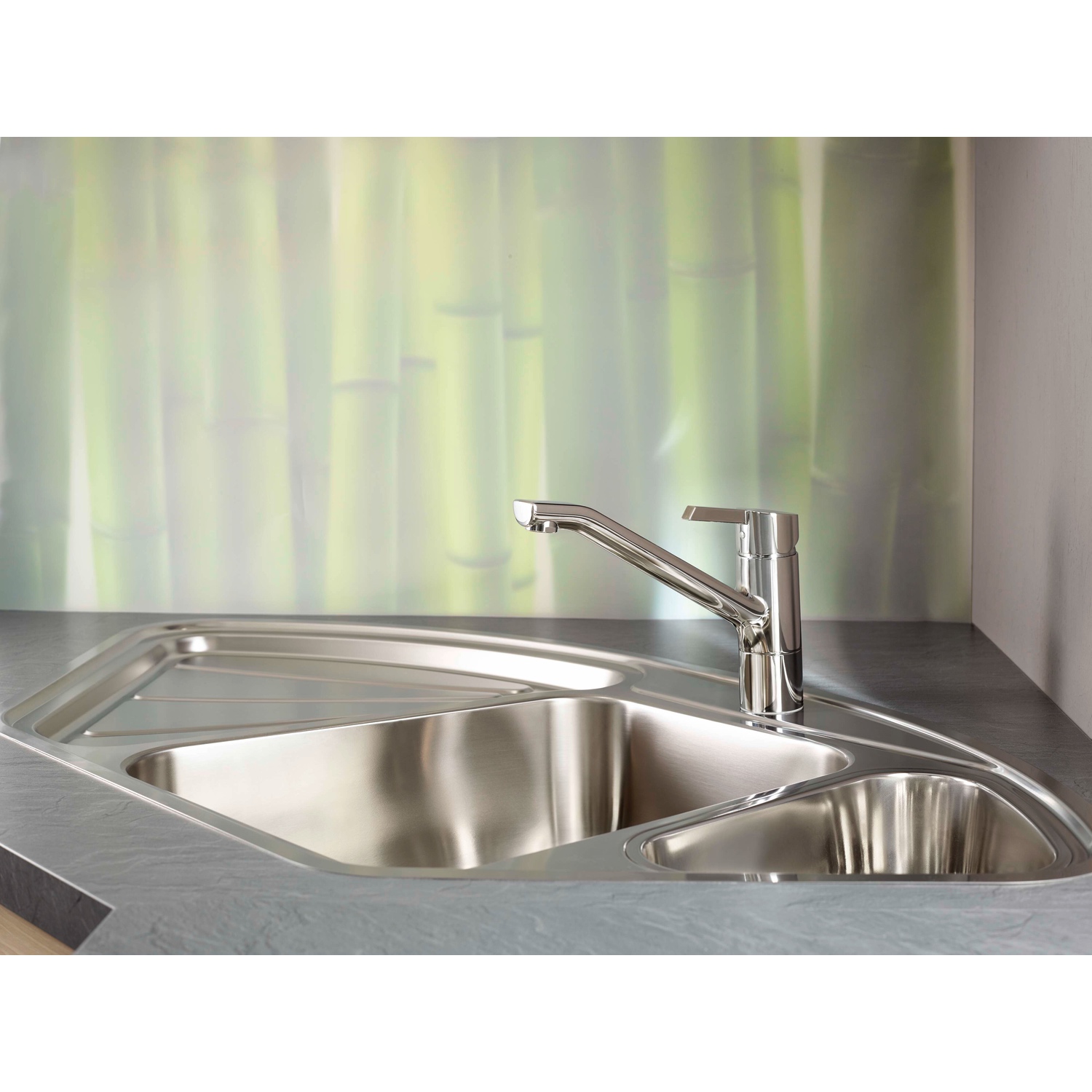 Hansa Einhand-Küchenarmatur Niederdruck „Paleno“ Ausladung 215 mm in chrom Hansa Einhand-Küchenarmatur Niederdruck „Paleno“ Ausladung 215 mm in chrom