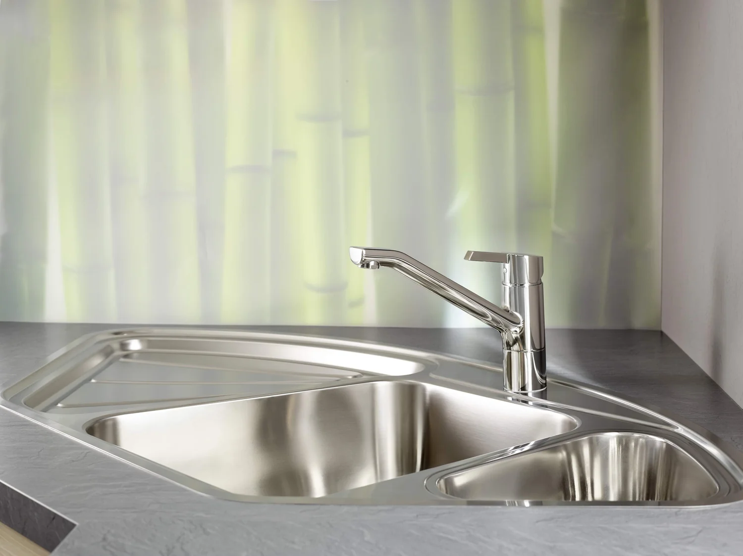 HansaPALENO Einhebelmischer Küchenarmatur, Niederdruck, Chrom, Ausladung 215 mm