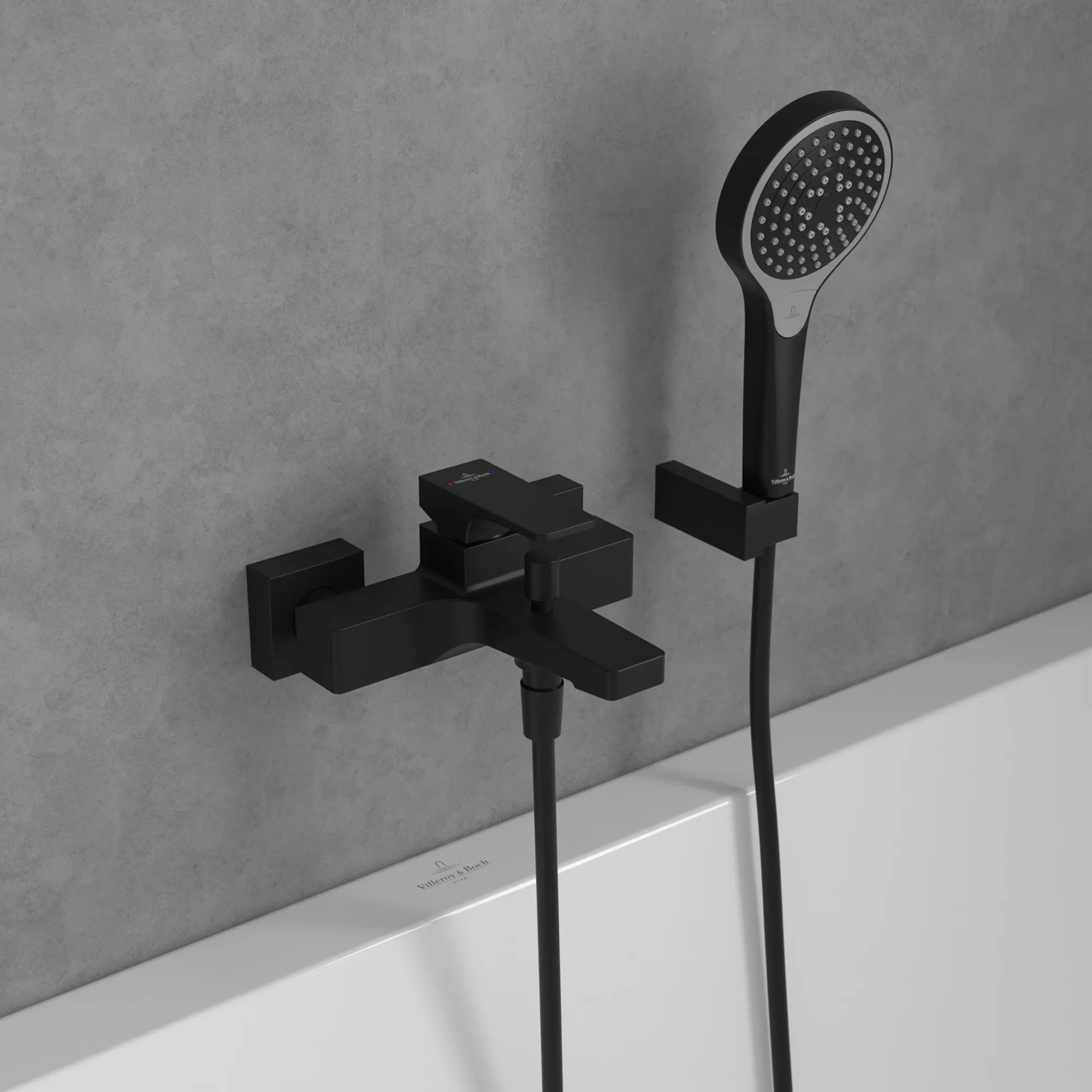 Villeroy & Boch Architectura Square Einhebel-Badewannenarmatur, 210x198x101 mm, Matt Black Villeroy & Boch Architectura Square Einhebel-Badewannenarmatur, 210x198x101 mm, Matt Black
