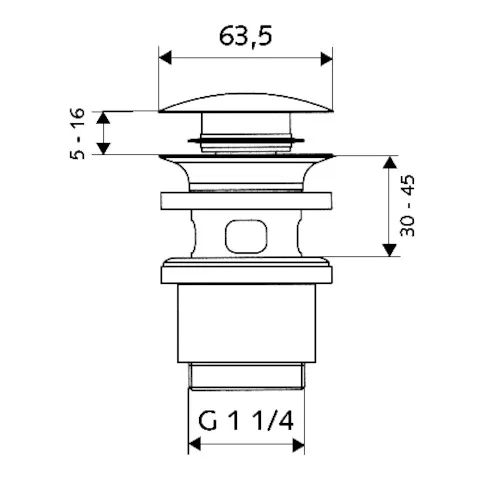Waschtischablaufgarnitur PUSH OPEN, G 1 1/4 AG, chrom