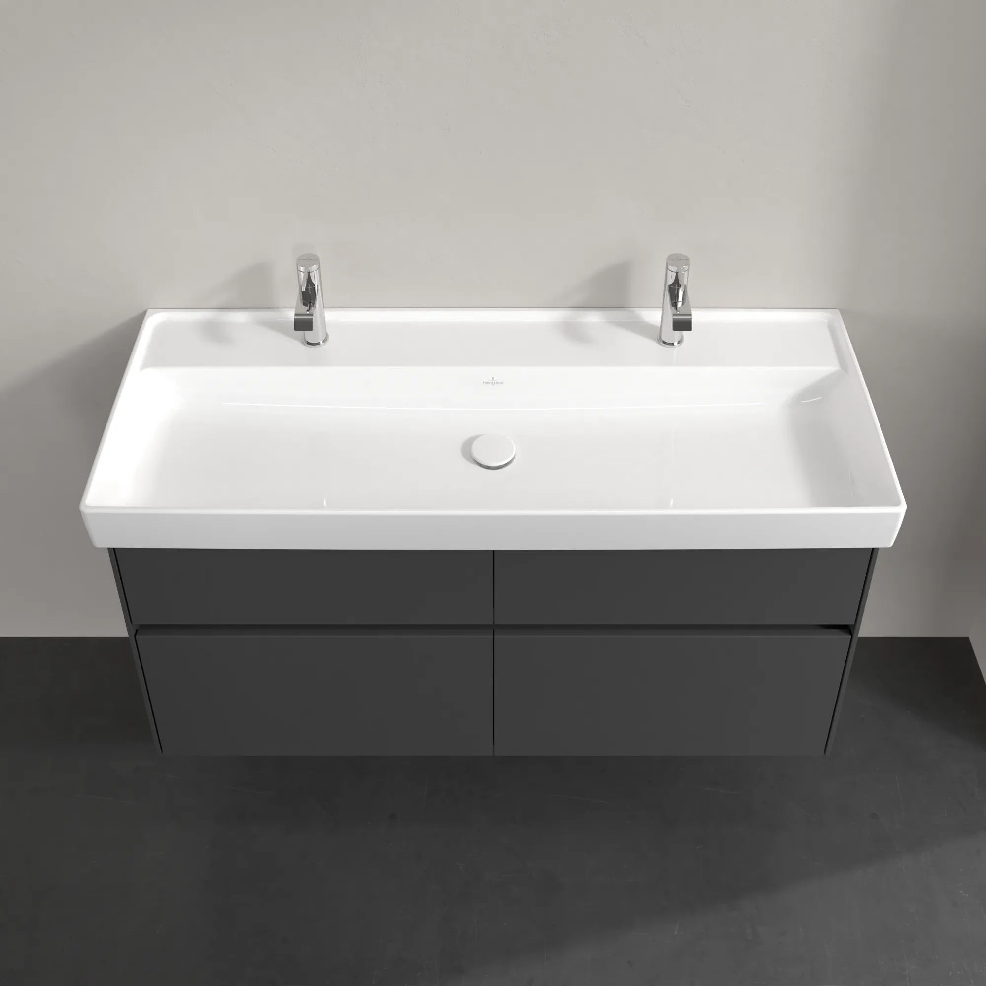 Villeroy & Boch Waschtischunterschrank „Collaro“ 1154 × 546 × 444 mm Graphite, für Becken mittig, mit Beleuchtung Villeroy & Boch Waschtischunterschrank „Collaro“ 1154 × 546 × 444 mm Graphite, für Becken mittig, mit Beleuchtung