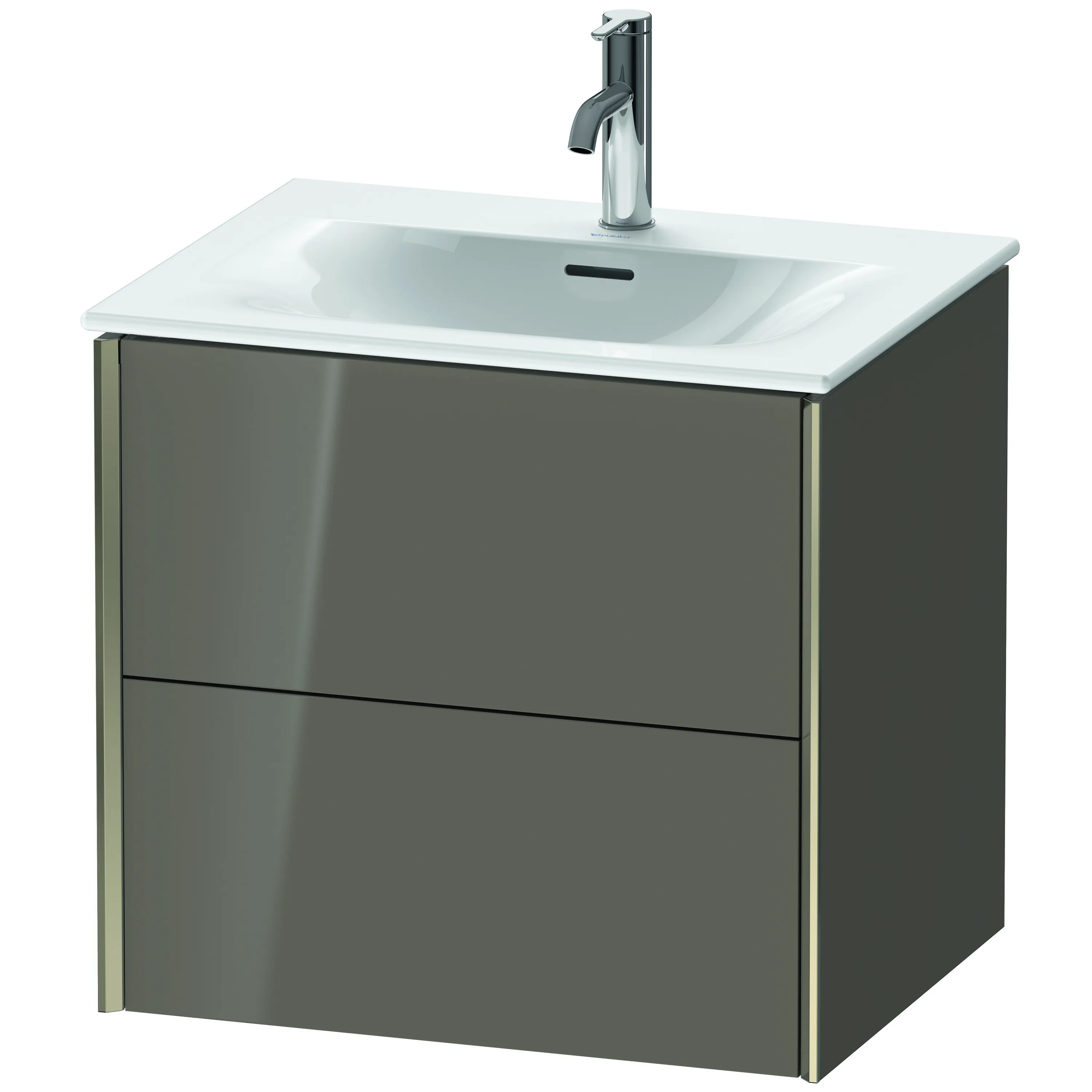 Duravit Waschtischunterschrank wandhängend „XViu“ 61 × 55,7 × 48 cm in Flannel Grey Hochglanz