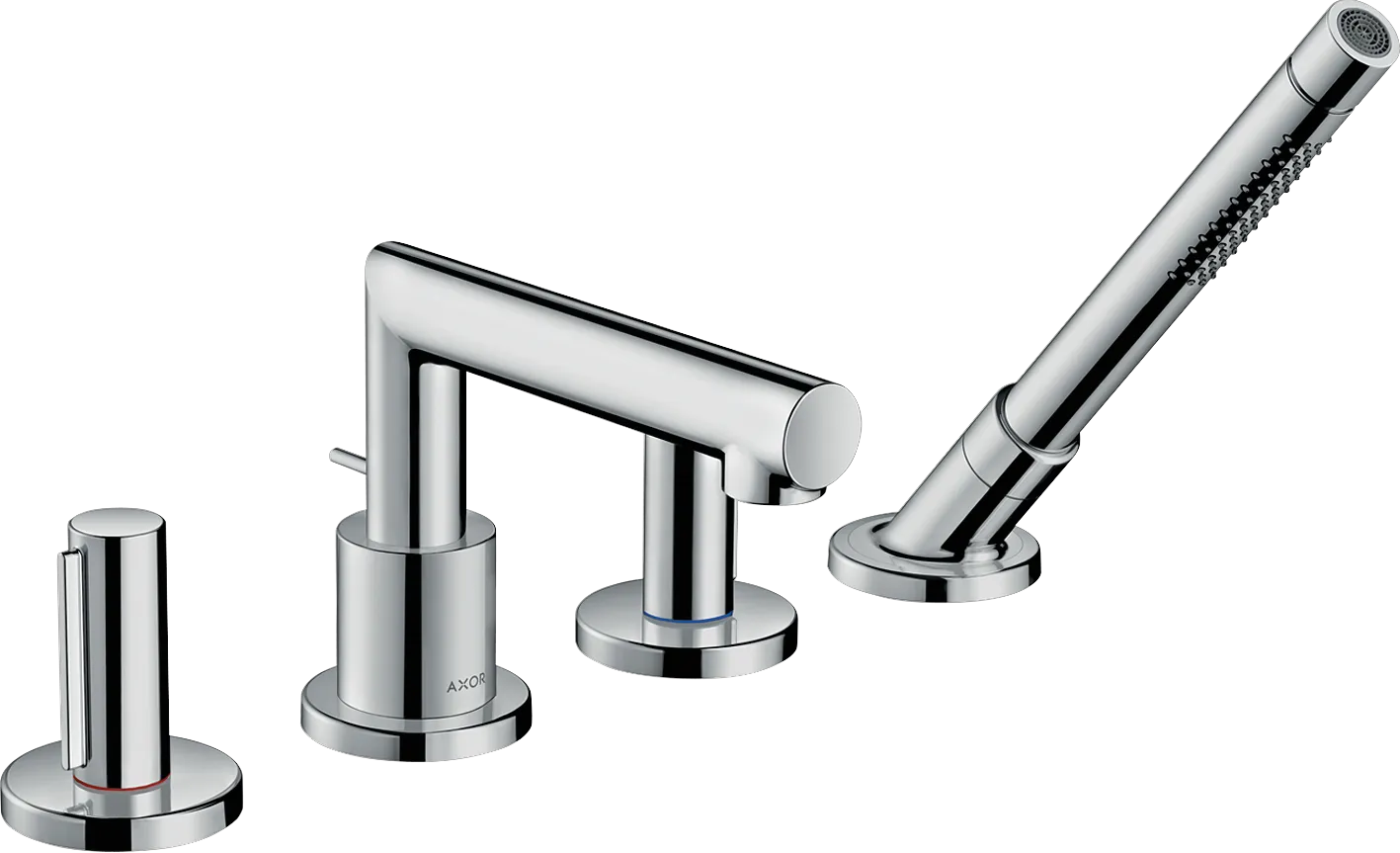 Hansgrohe AXOR Uno 4-Loch Wannenrandarmatur mit Zerogriffen, Chrom Hansgrohe AXOR Uno 4-Loch Wannenrandarmatur mit Zerogriffen, Chrom