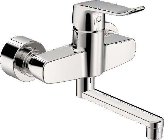 Einhand-Waschtischarmatur Bedienungshebel lang „Clinica“ Ausladung 227 mm in Chrom Einhand-Waschtischarmatur Bedienungshebel lang „Clinica“ Ausladung 227 mm in Chrom