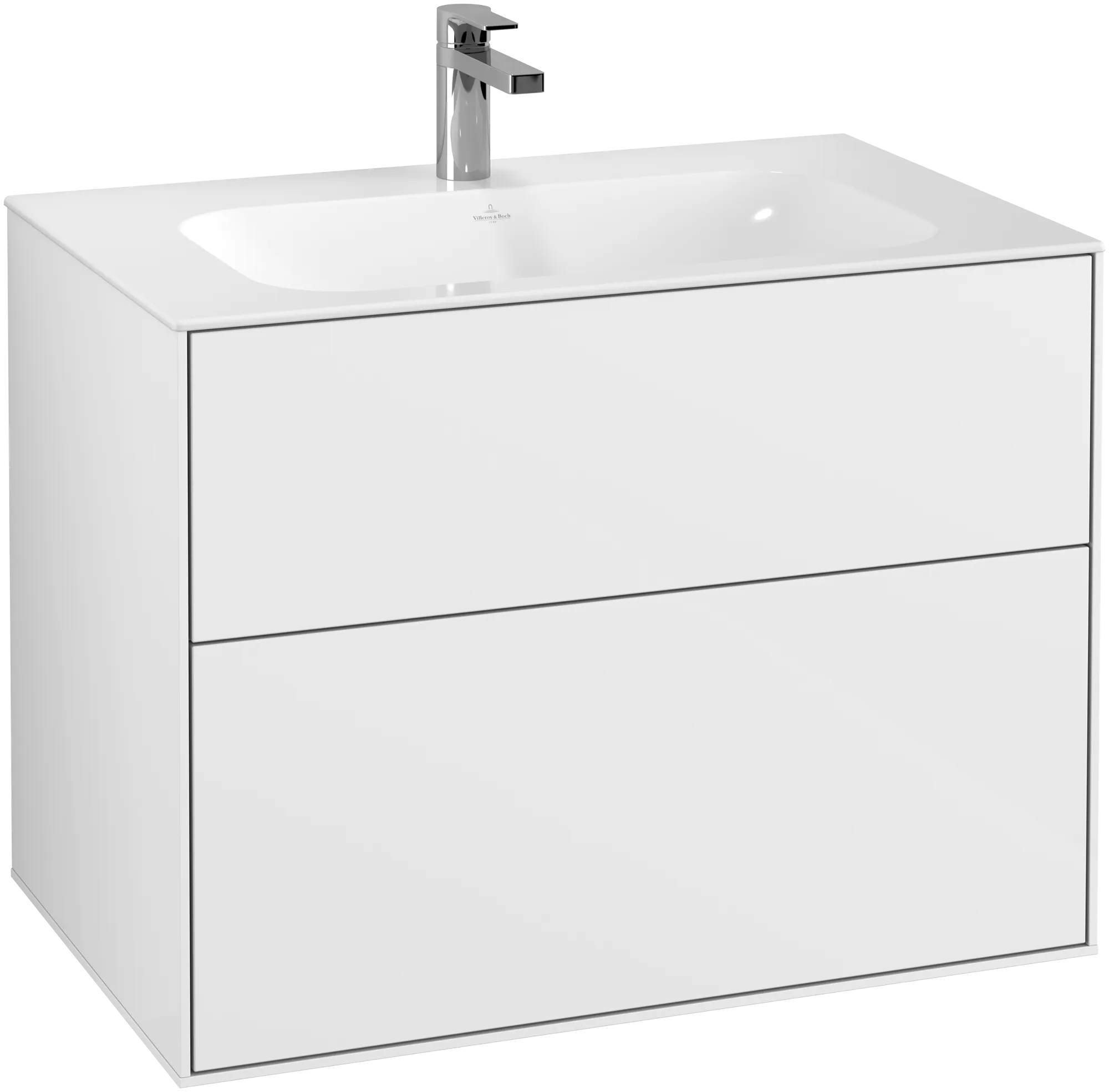 Villeroy & Boch Waschtischunterschrank „Finion“ für Schrankwaschtisch 79,6 × 59,1 × 49,8 cm 2 Schubladen, für Waschtischposition mittig mittig