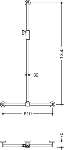 HEWI Haltegriff „System 900“, Befestigung verdeckt HEWI Haltegriff „System 900“, Befestigung verdeckt