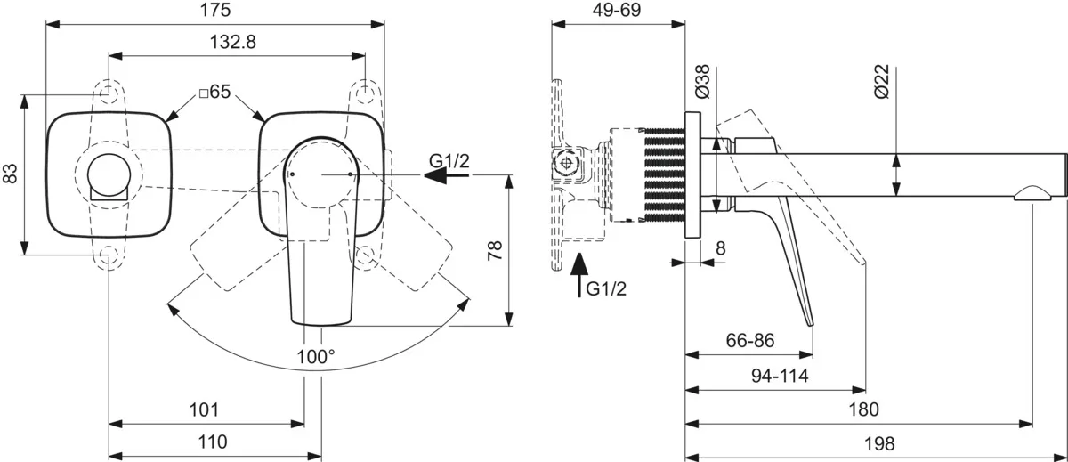 Einhand-Waschtischarmatur „Ceralife C“ Ausladung 180 mm in Silk Black Einhand-Waschtischarmatur „Ceralife C“ Ausladung 180 mm in Silk Black