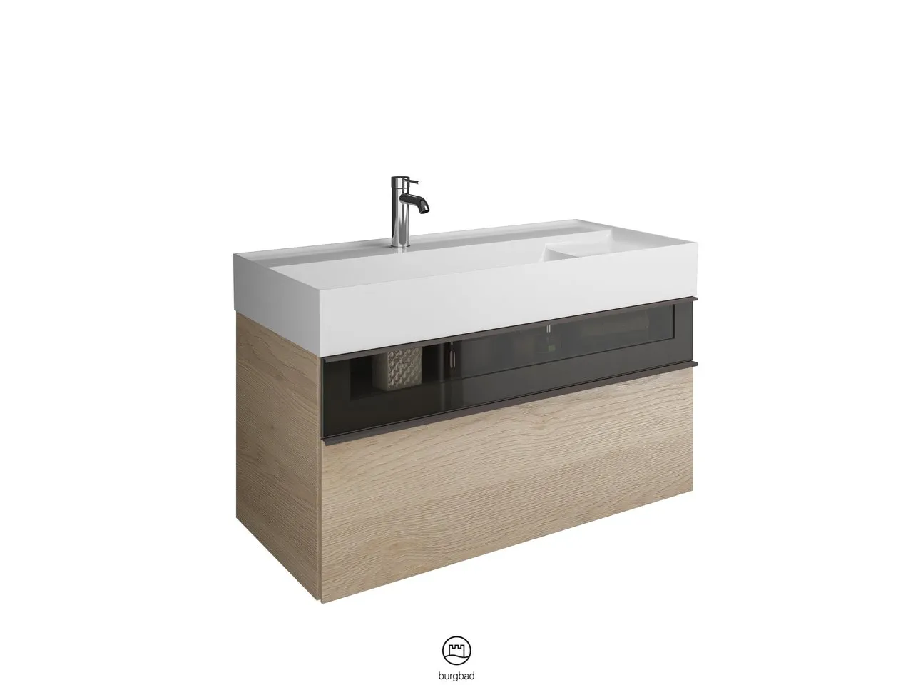 burgbad Yumo PG1 Mi-Waschtisch inkl. WTU (SFKL102), 470x1015x610 burgbad Yumo PG1 Mi-Waschtisch inkl. WTU (SFKL102), 470x1015x610