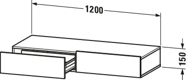 Duravit Schubkastenablage „DuraStyle“ in 120 × 18,2 × 44 cm