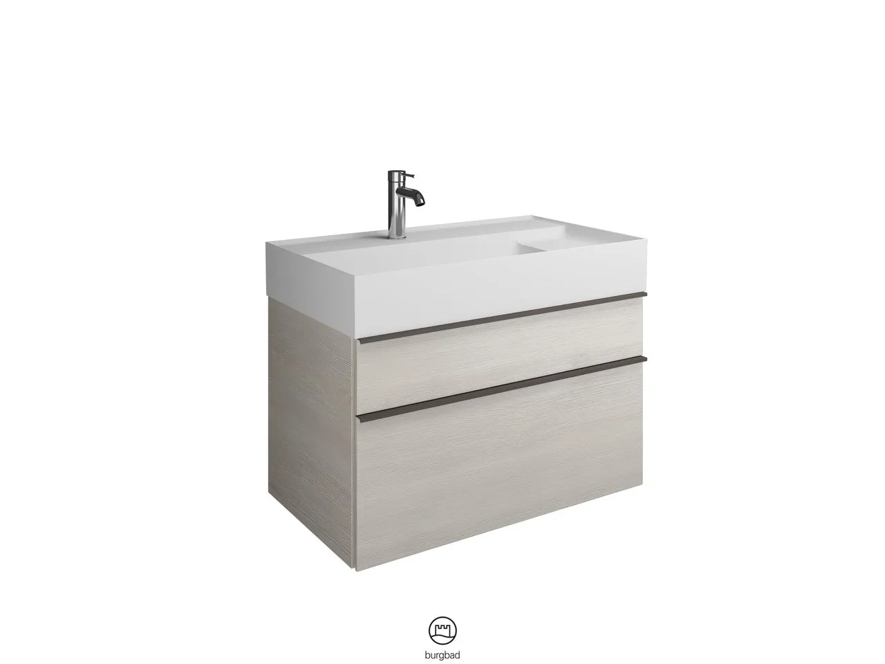 burgbad Yumo PG1 Mineralguss-Waschtisch inkl. WTU SFKN082, 470x815x610 burgbad Yumo PG1 Mineralguss-Waschtisch inkl. WTU SFKN082, 470x815x610