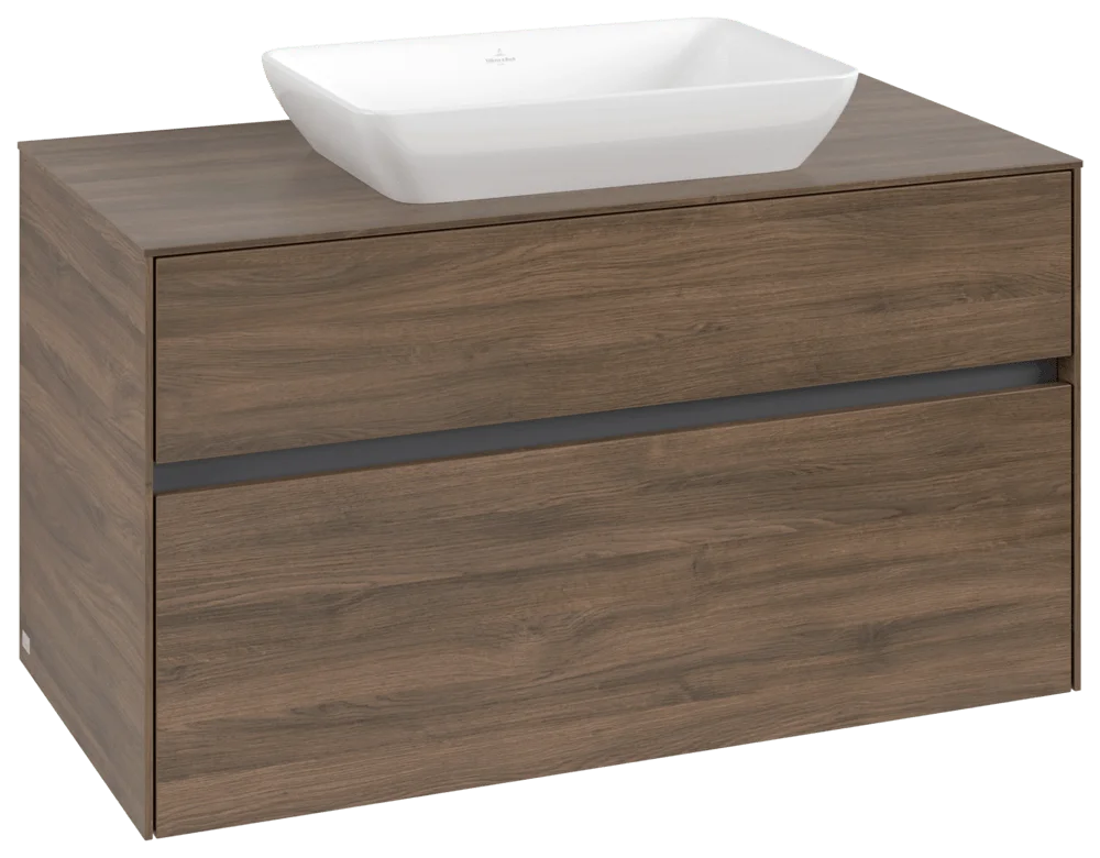 Villeroy & Boch Waschbeckenunterschrank Collaro C10900, Arizona Oak, 1000x548x500 mm, 2 Auszüge mit SoftClosing, mittiges Waschbecken