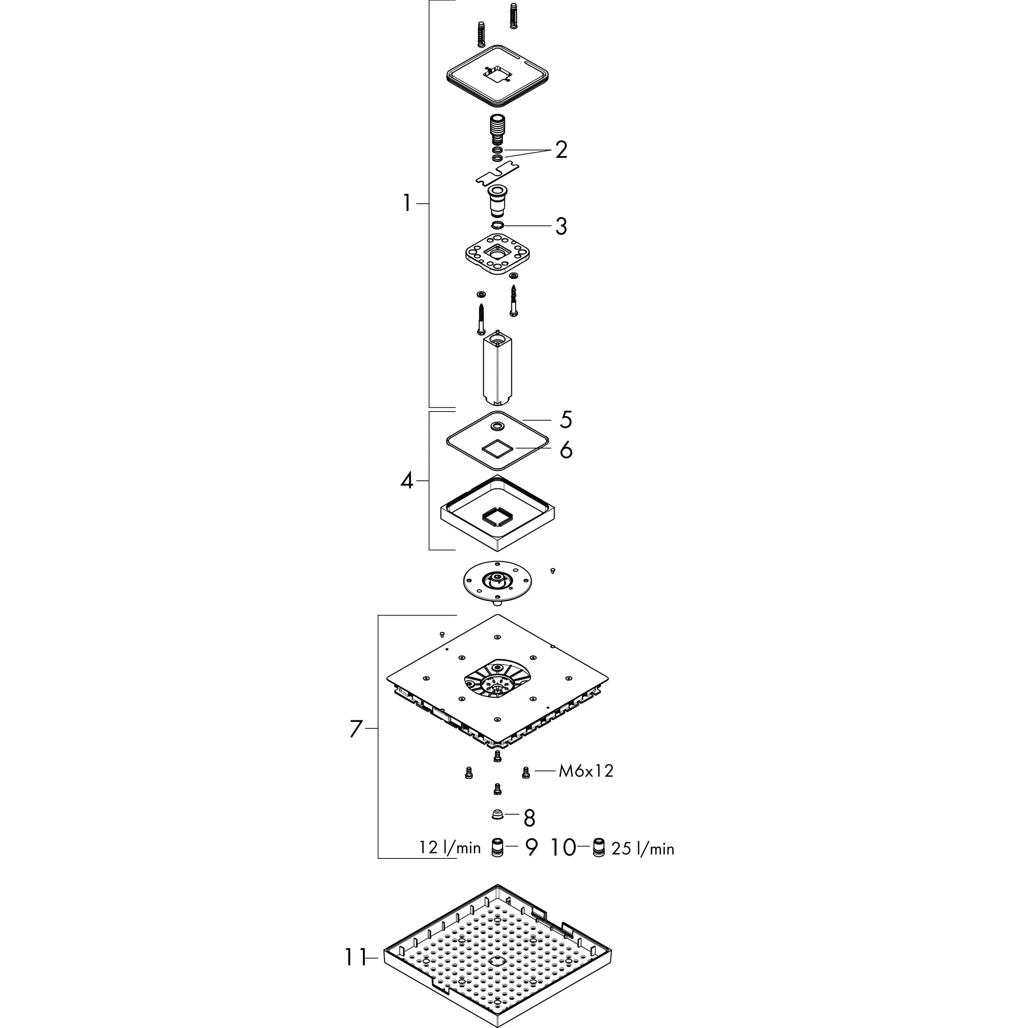 Hansgrohe AXOR Starck Kopfbrause 240⁄240 1jet mit Deckenanschluss, Chrom Hansgrohe AXOR Starck Kopfbrause 240⁄240 1jet mit Deckenanschluss, Chrom