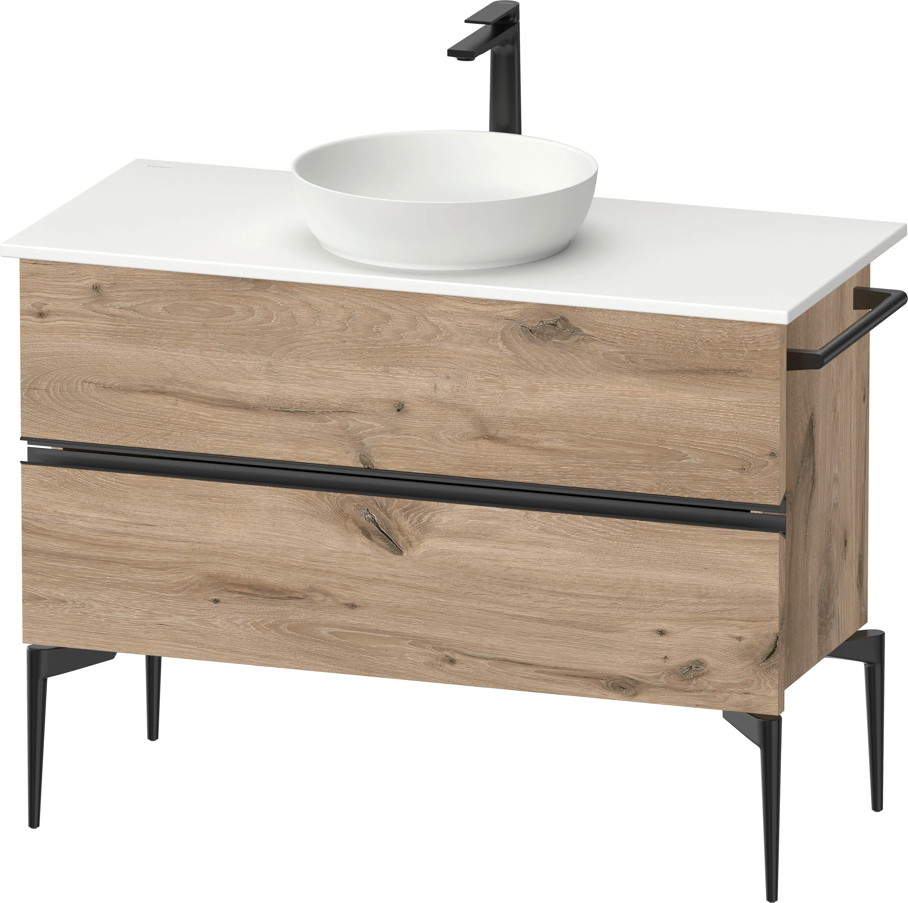 Duravit Waschtischunterschrank „Sivida“ 104,5 × 54,8 × 47,5 cm Eiche Marmoriert