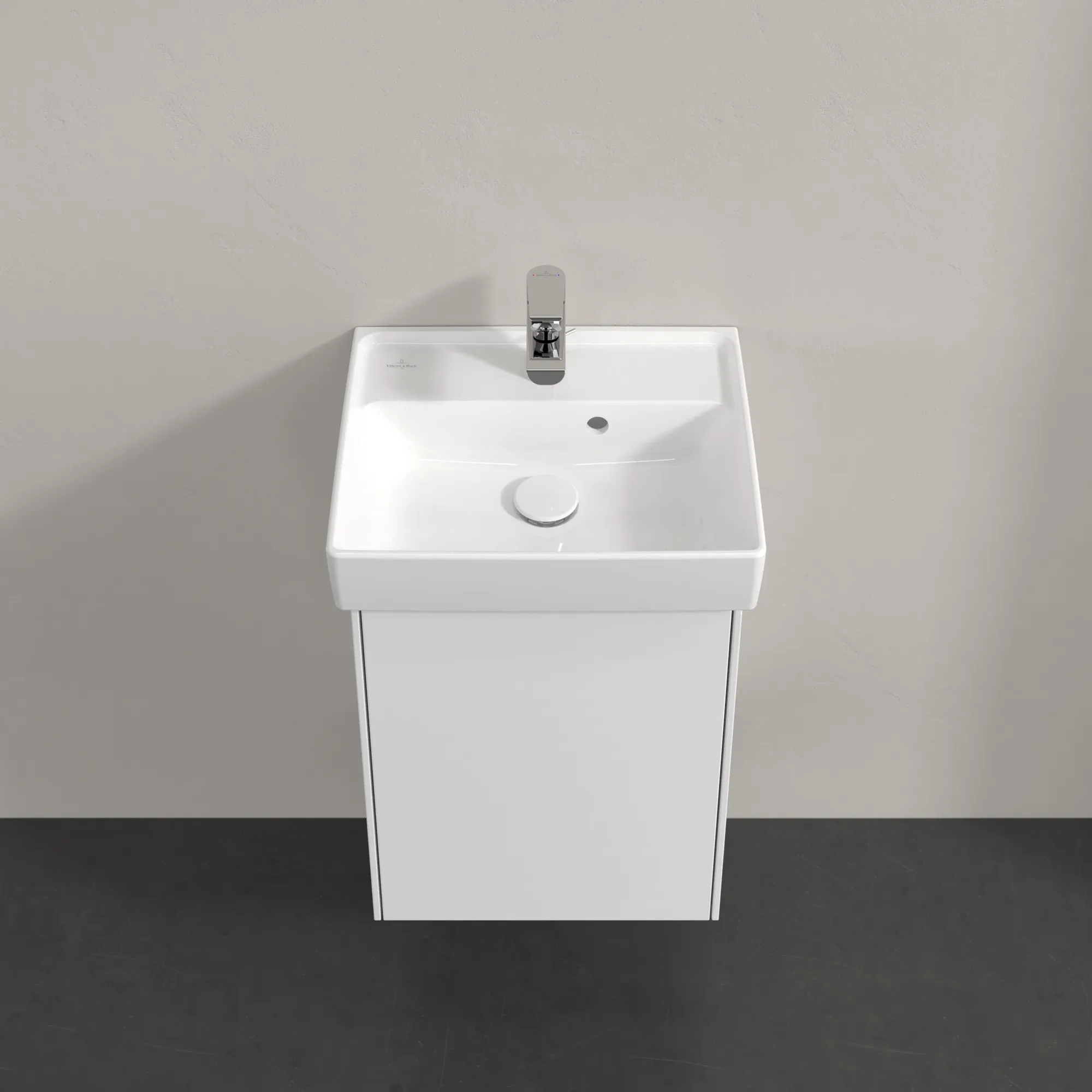 Villeroy & Boch Waschbeckenunterschrank Collaro C00500, Eckig White Matt, 410x344 mm, Höhe 546 mm, mit SoftClosing, 1 Tür, 1 Fachboden