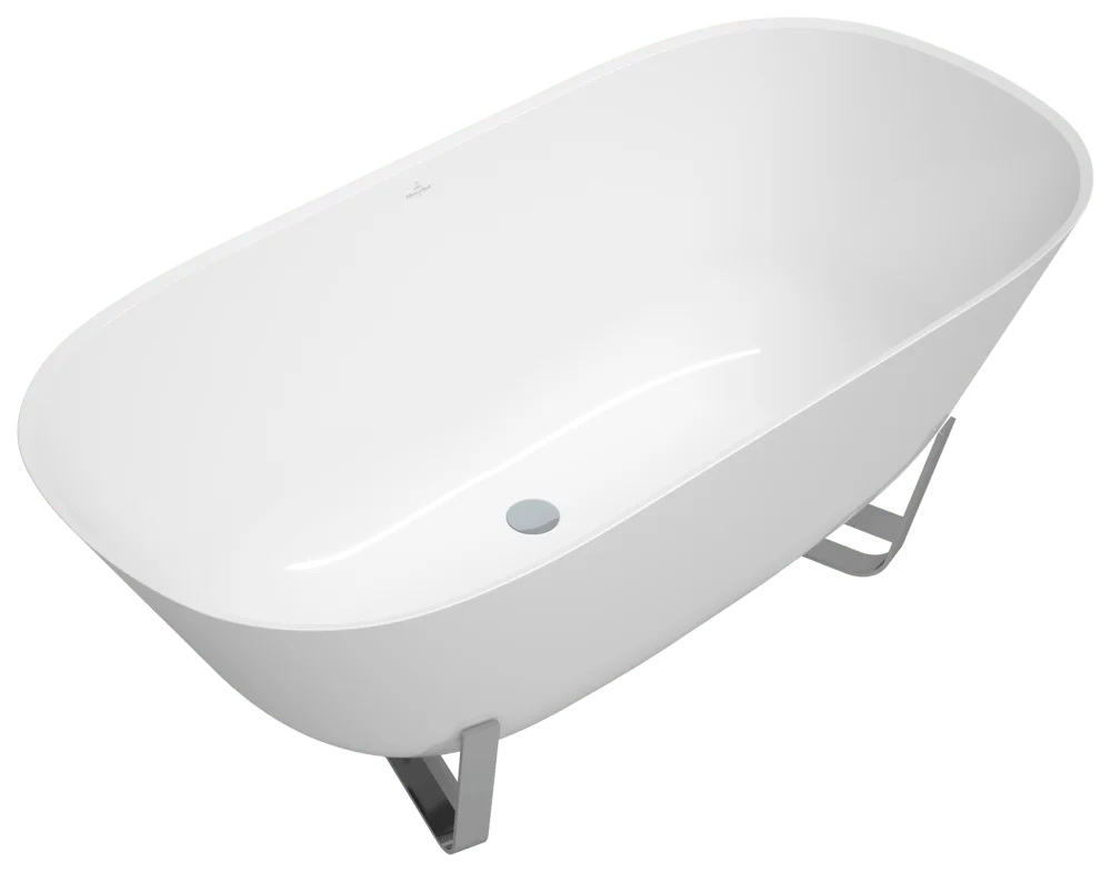 Villeroy & Boch Antheus Badewanne Freistehend, 1550x750mm, Quaryl, Weiß Alpin