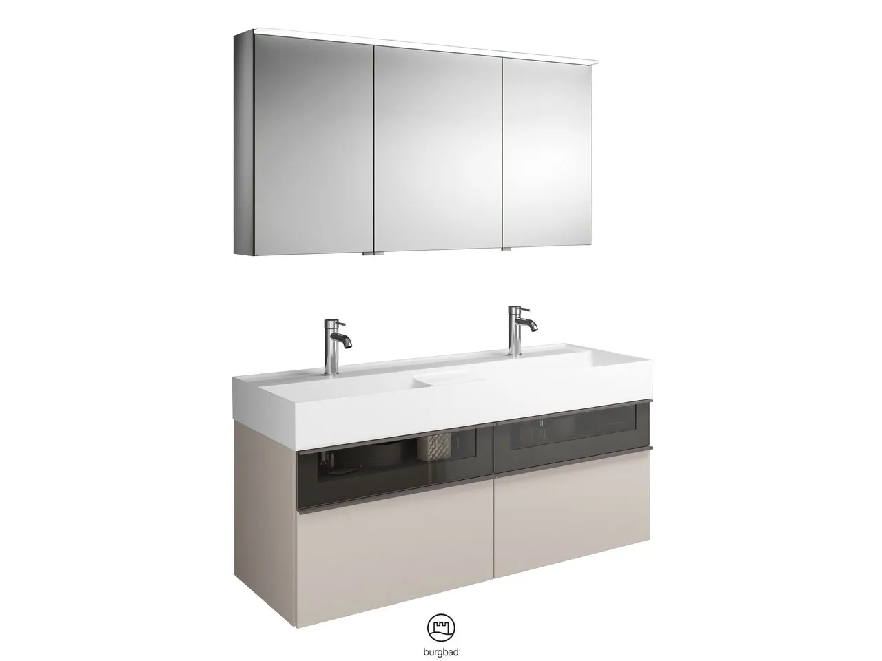 burgbad Badmöbelset „Yumo“ in Eiche Dekor Silber burgbad Badmöbelset „Yumo“ in Eiche Dekor Silber