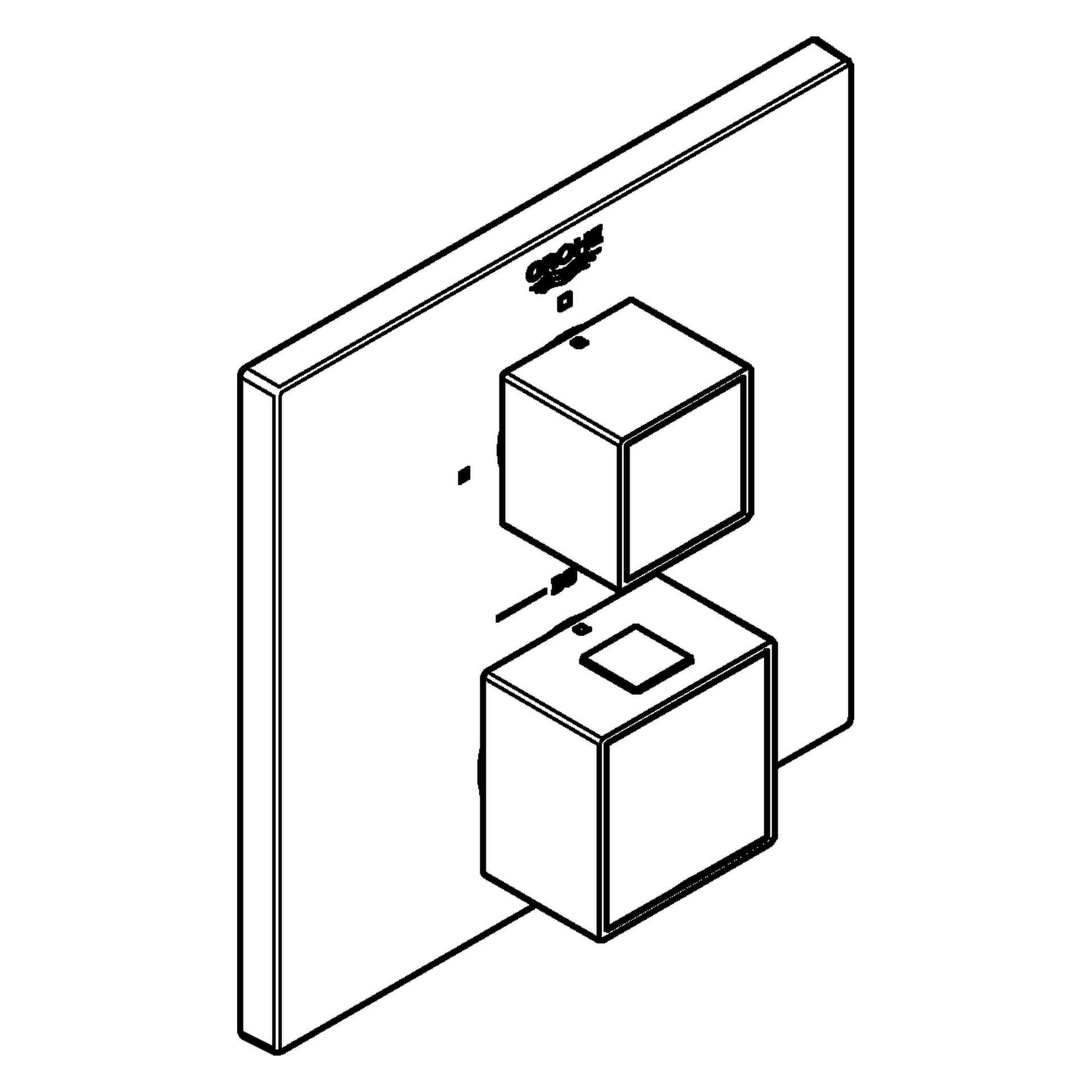 Thermostat-Brausebatterie Grohtherm Cube 24153, Fertigmontageset für Rapido SmartBox, chrom