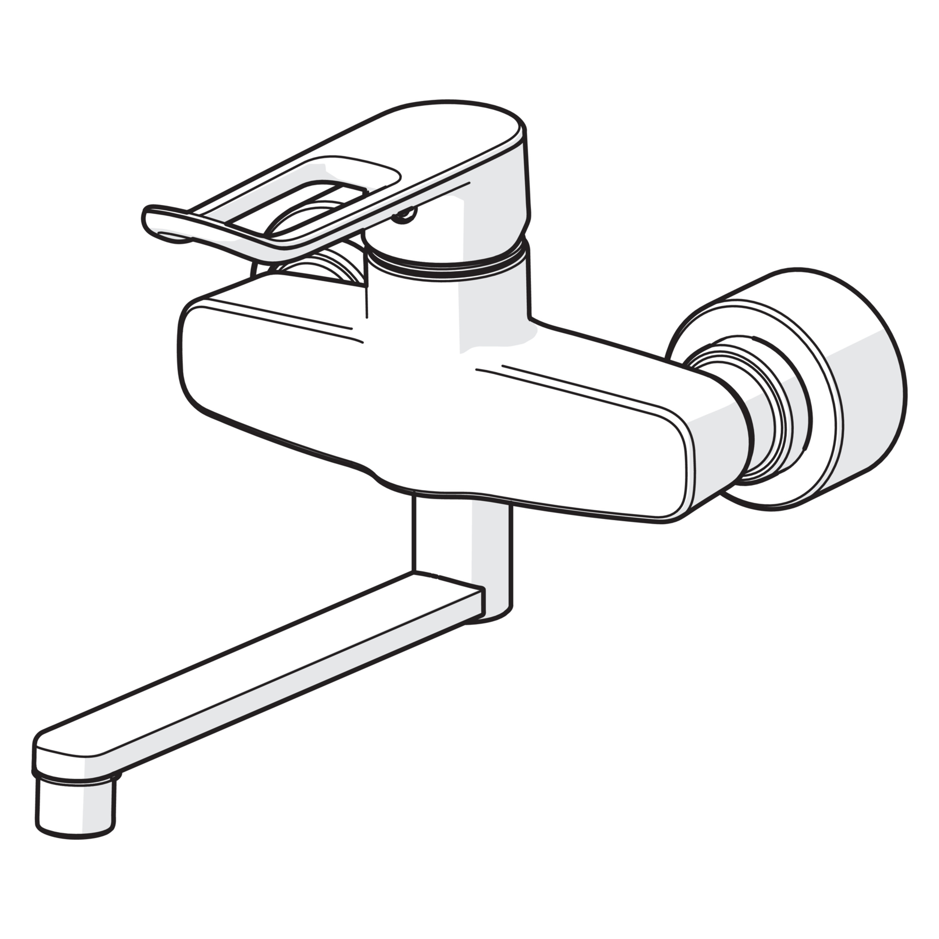 HA Einhebelmischer Waschtischbatterie HANSACLINICA 0153 Bügelhebel Bedienungshebel lang Ausladung 277 mm DN15 Chrom