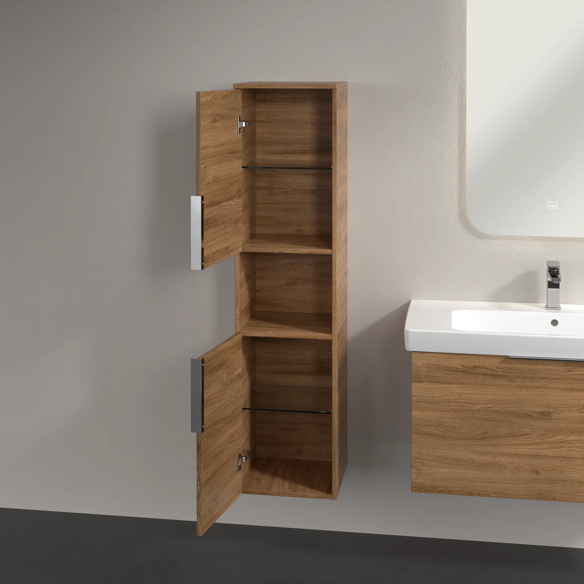 Villeroy & Boch Architectura Hochschrank B89700, 350x1400x364mm, 2 Türen links