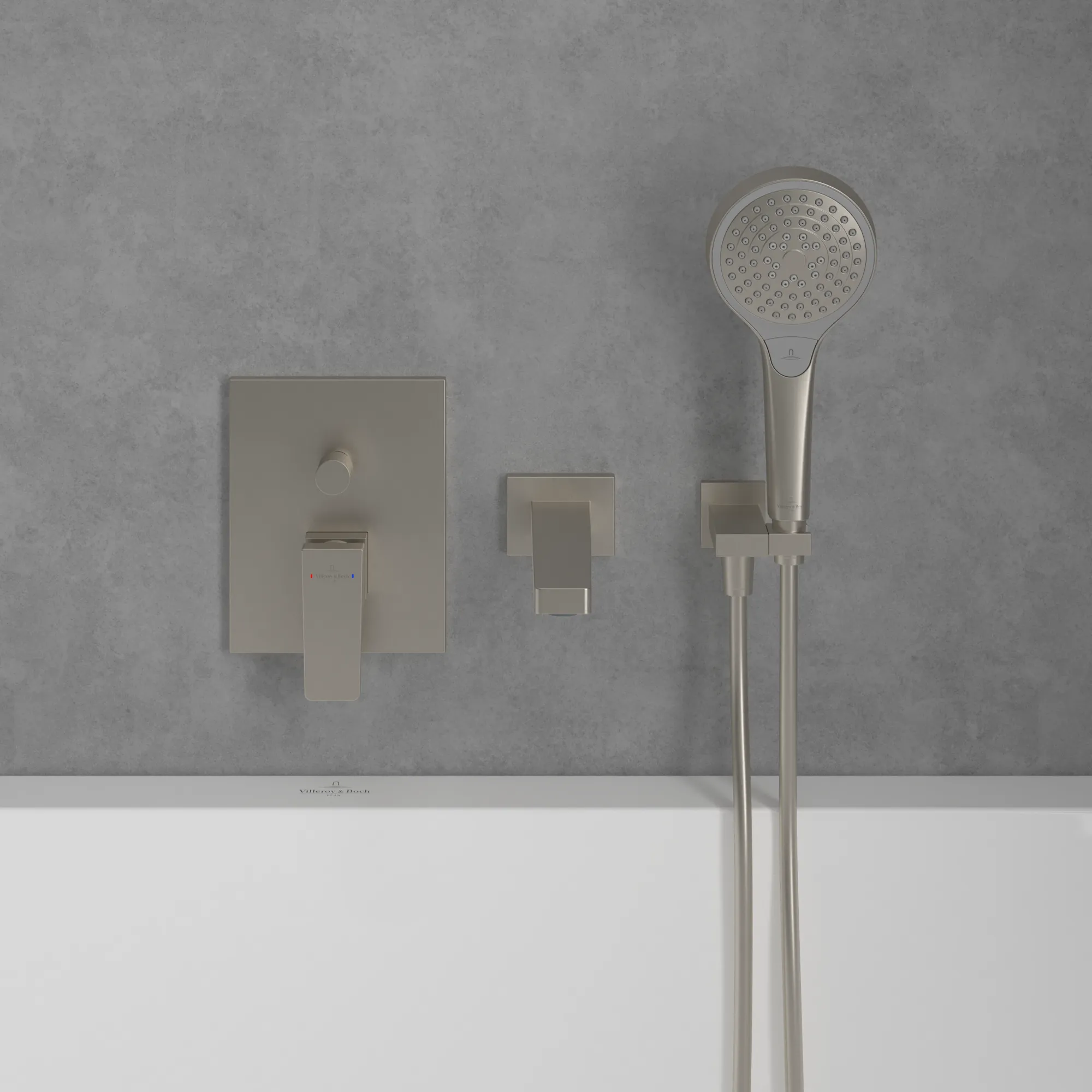 Villeroy & Boch Architectura Square Duscharmatur, Brushed Nickel Matt, 190 x 150 x 54 mm, Einhebel-Unterputz-Armatur mit Keramikkartusche Villeroy & Boch Architectura Square Duscharmatur, Brushed Nickel Matt, 190 x 150 x 54 mm, Einhebel-Unterputz-Armatur mit Keramikkartusche