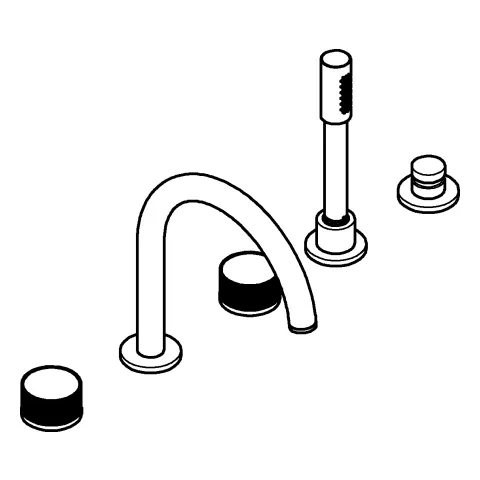 5-Loch-Wannen-Kombination Atrio Private Collection 25226, Knopfbetätigung mit Einlagen, chrom 5-Loch-Wannen-Kombination Atrio Private Collection 25226, Knopfbetätigung mit Einlagen, chrom