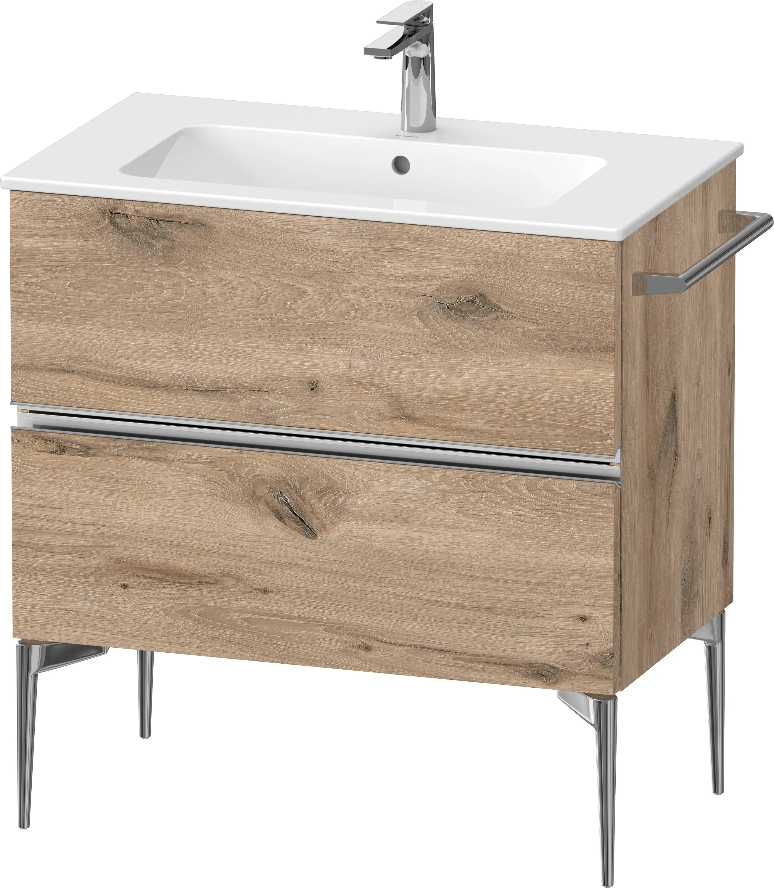 Duravit Waschtischunterschrank „Sivida“ 81 × 59,1 × 47,7 cm Eiche Marmoriert Duravit Waschtischunterschrank „Sivida“ 81 × 59,1 × 47,7 cm Eiche Marmoriert