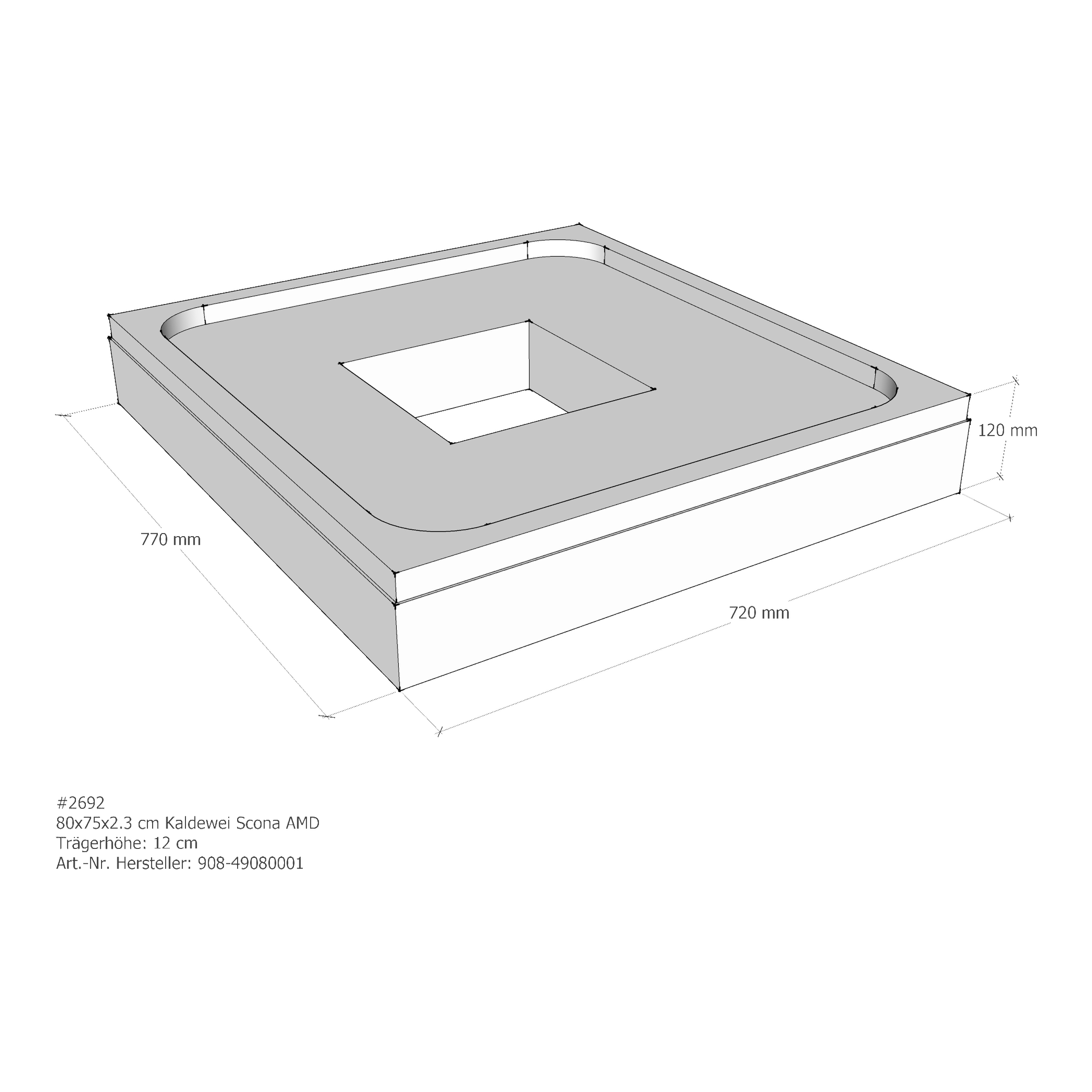 Duschwannenträger für Kaldewei Scona 80 × 75 × 2,3 cm Duschwannenträger für Kaldewei Scona 80 × 75 × 2,3 cm