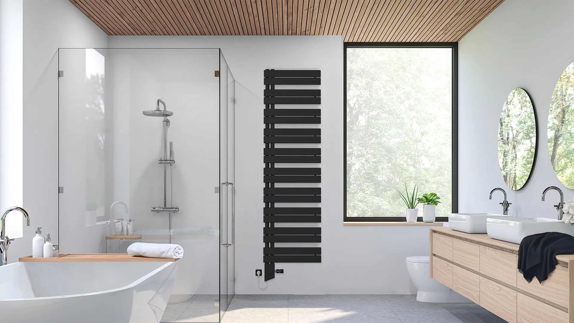 Zehnder Design-Heizkörper „Roda Duo“ 55 × 148,6 cm in Traffic Black (RAL 9017) Zehnder Design-Heizkörper „Roda Duo“ 55 × 148,6 cm in Traffic Black (RAL 9017)