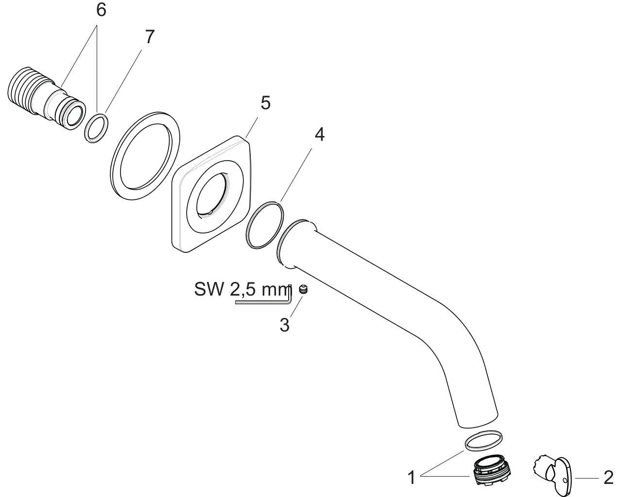 Wanneneinlauf Axor Citterio M DN20 180mm chrom Wanneneinlauf Axor Citterio M DN20 180mm chrom