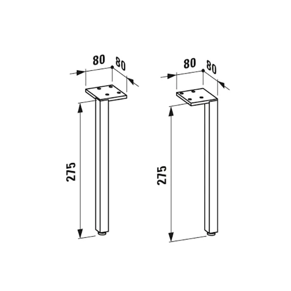 Füße SPACE (2 Stück) für Waschtischunterbau und Hochschränke aluminium Füße SPACE (2 Stück) für Waschtischunterbau und Hochschränke aluminium