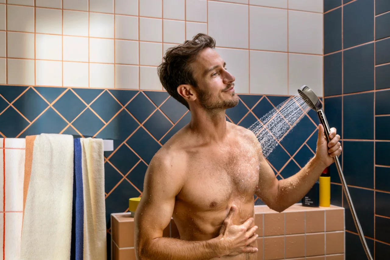 Hansgrohe Activera Select S Handbrause 95 mm, Chrom, 2jet EcoSmart+ mit Booster, Rain & ImpactRain Strahlarten, 6 l/min Durchfluss