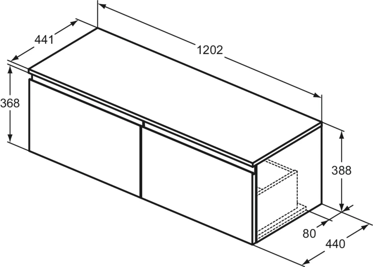 Ideal Standard Waschtischunterschrank „Finesse“ 120,2 × 38,8 × 44 cm Greige matt Ideal Standard Waschtischunterschrank „Finesse“ 120,2 × 38,8 × 44 cm Greige matt